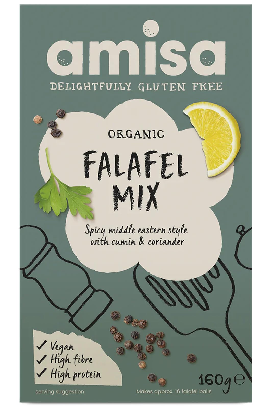 Organic Gluten Free Falafel Mix - 160g | Vegan Middle Eastern Chickpea Snack for Healthy Meals & Parties