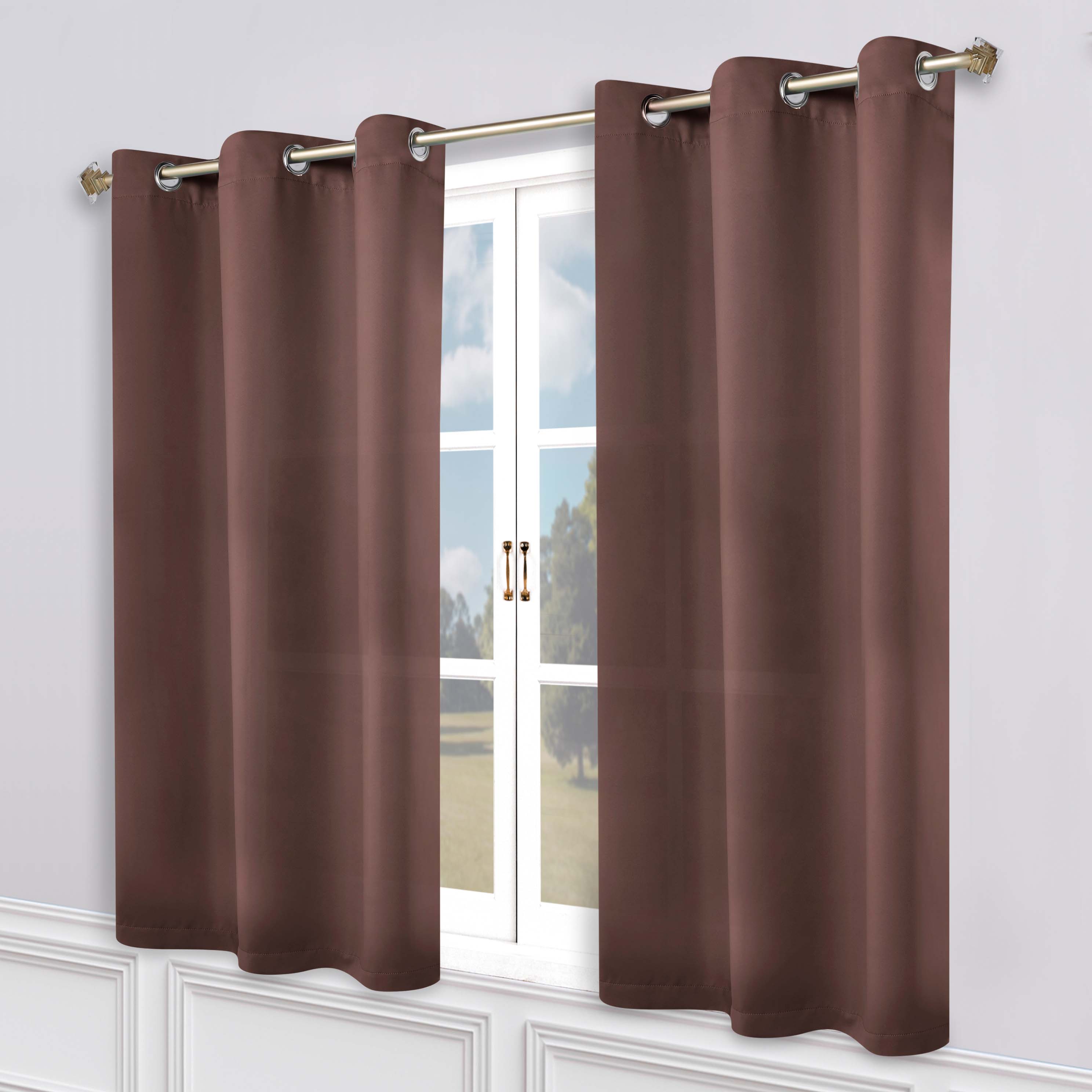 Premium Blackout Curtains Set of 2 - 100% Room Darkening, Machine Washable & Noise Reducing for Bedroom, Nursery & Home Theater