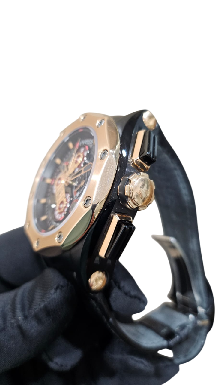 CVSTOS Men's Luxury Chronograph Watch - PVD Titanium & 18K Rose Gold Case - Swiss Automatic Movement - Perfect for Business, Formal Events & Luxury Gift Giving
