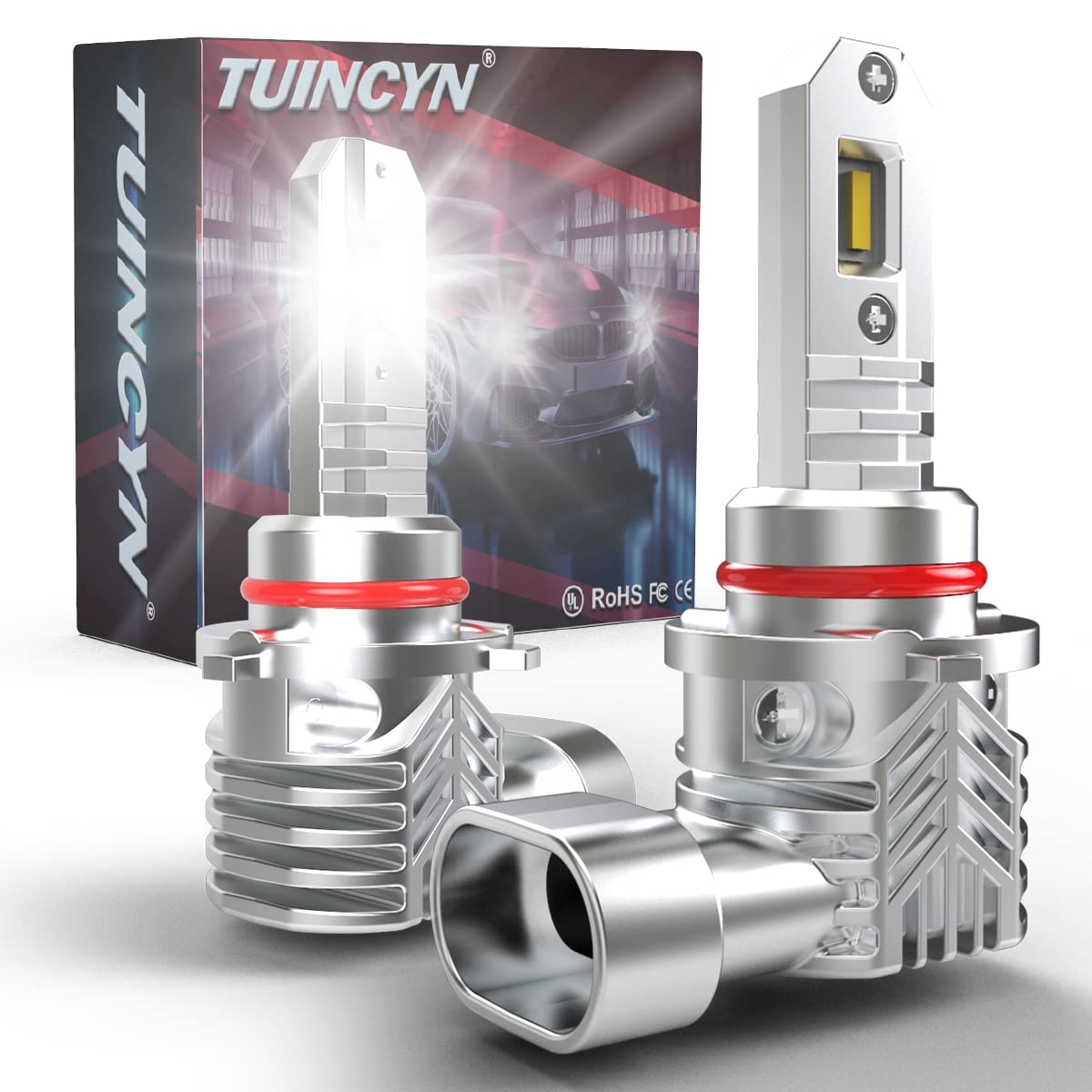 TUINCYN 9005 HB3 9006 HB4 H10 LED Fog Light Bulbs - 6000K White, 2800LM 30W, 9045 9040 9140 PY20D Compatible, Non-Polarity Mini Fanless Design, Plug & Play Halogen Replacement (12V, Pack of 2) - Perfect for Off-Road, Night Driving & Foggy Conditions