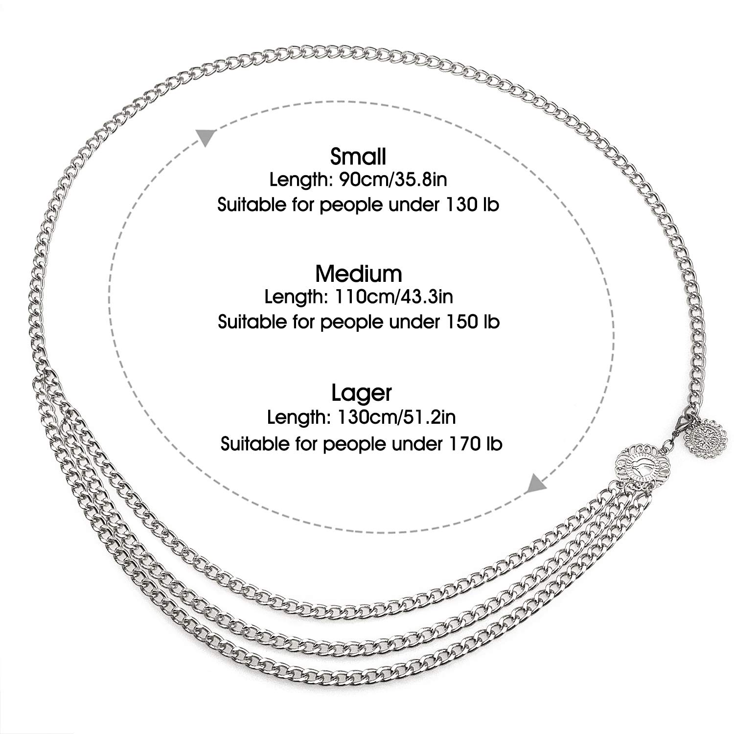 Glamorstar Women's Multilayer Metal Waist Chain Belt - Fashionable Body Jewelry for Dresses, Tops & Evening Wear | Perfect for Parties, Weddings & Special Occasions