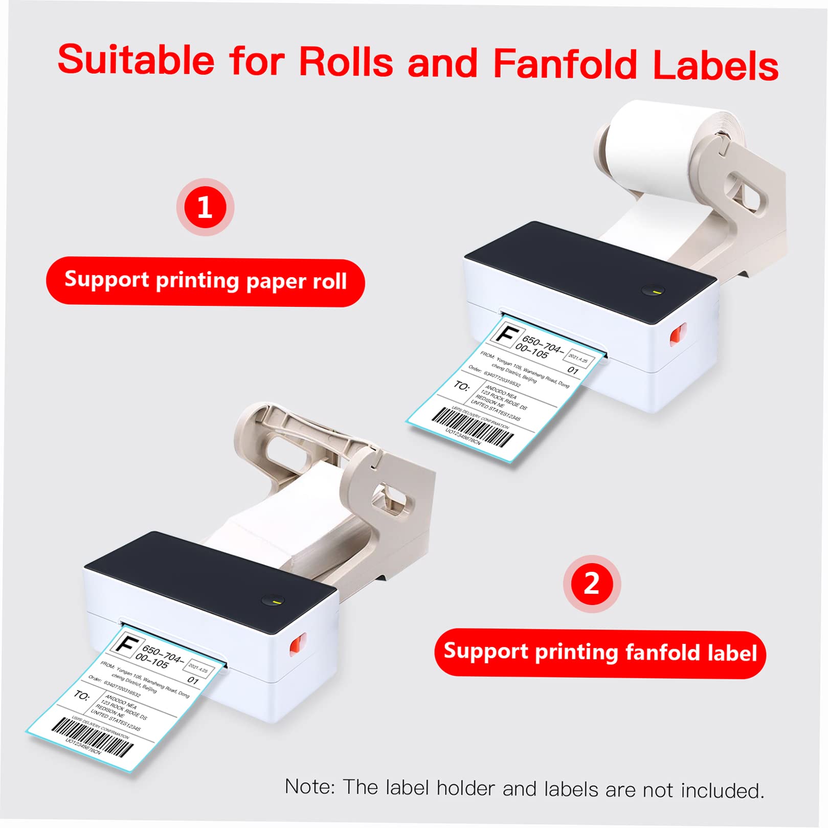 4x6 Direct Thermal Label Printer - High Speed USB Desktop Shipping Label Maker for Postage, Barcodes & Mailing (40-120mm Paper Width) | Perfect for E-commerce, Logistics & Small Business Shipping Labels