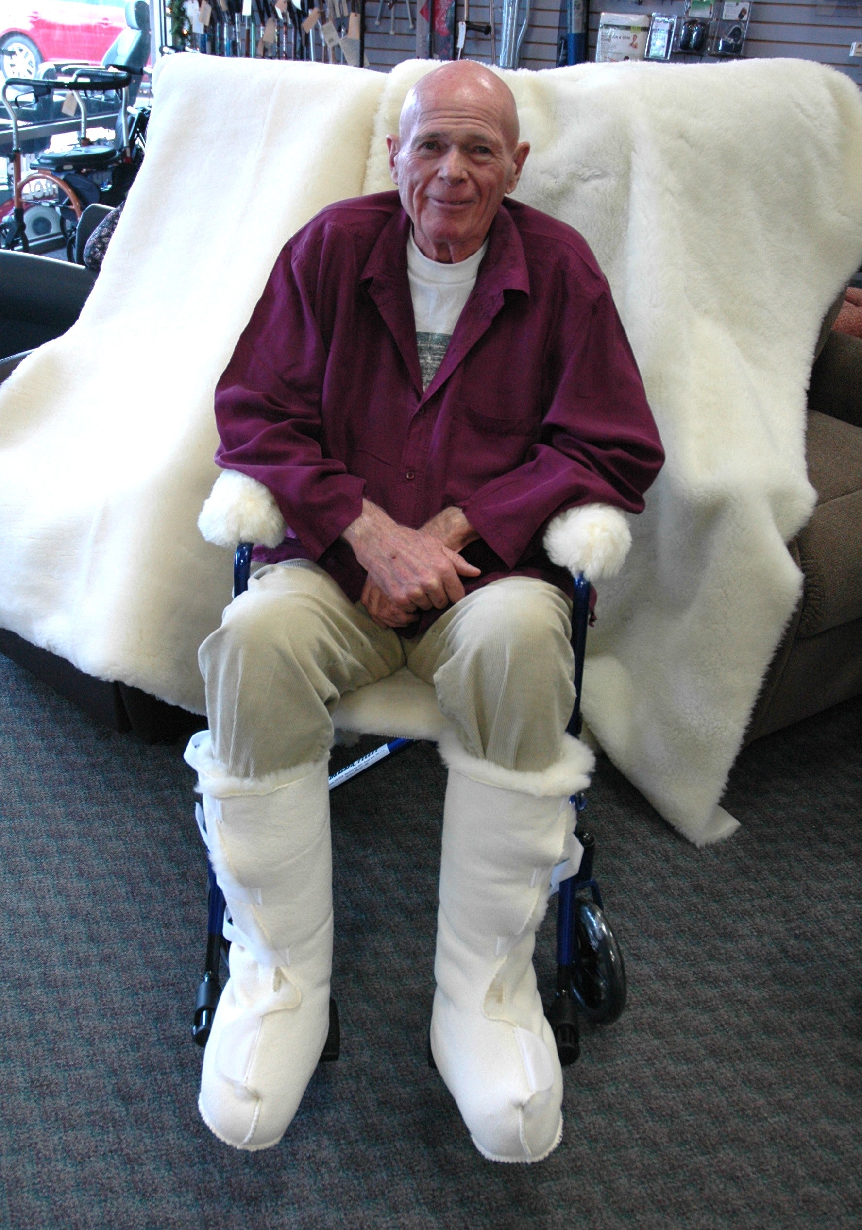 Sheep Wool Wheelchair Covers - Soft & Warm Universal Fit for Seniors & Disabled - Home & Hospital Use for Comfort & Protection