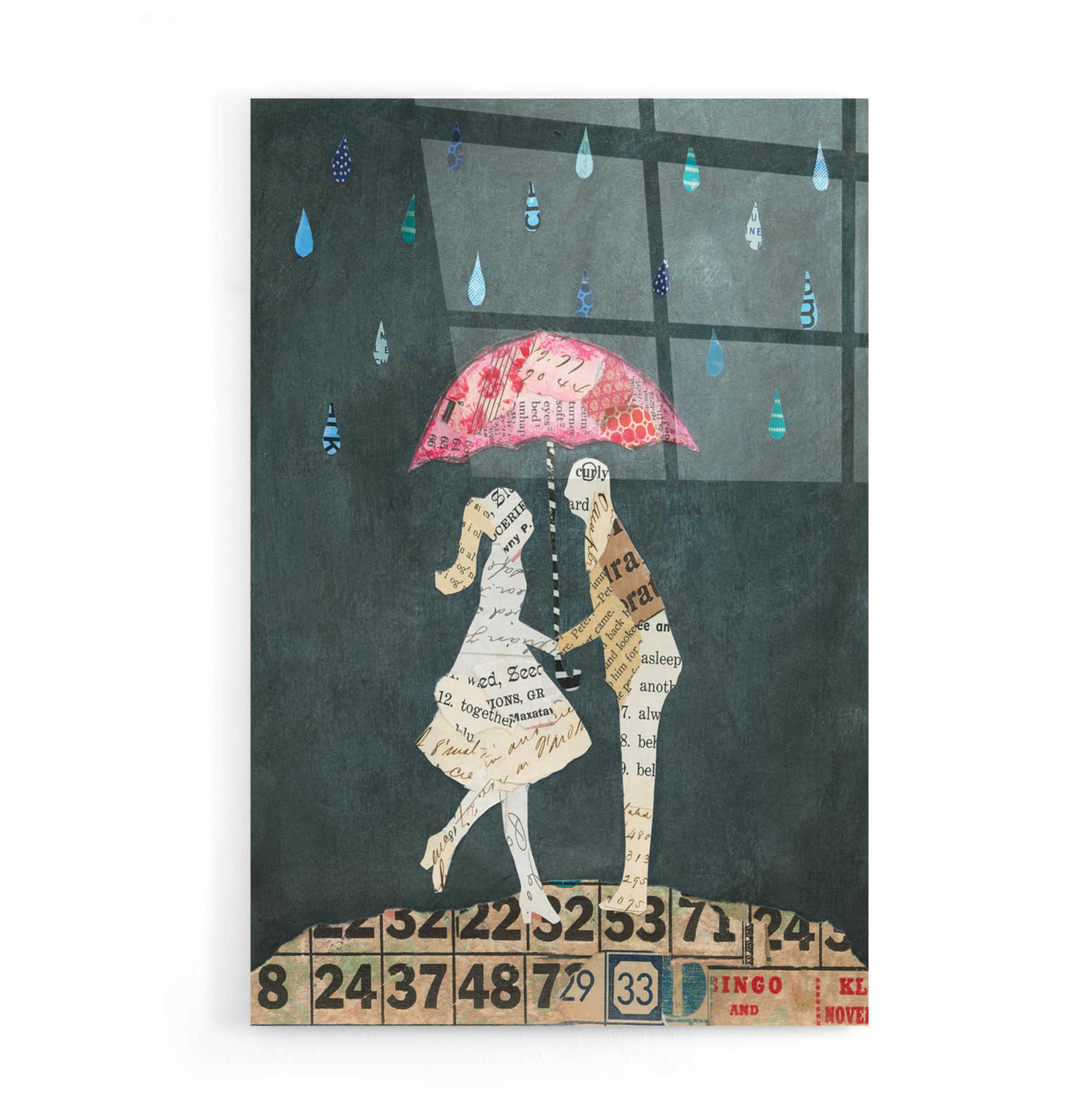 Epic Art 'Cute Couple II' by Courtney Prahl - 16x24 Inch Acrylic Glass Wall Decor - Modern Romantic Painting for Living Room, Bedroom & Wedding Gifts