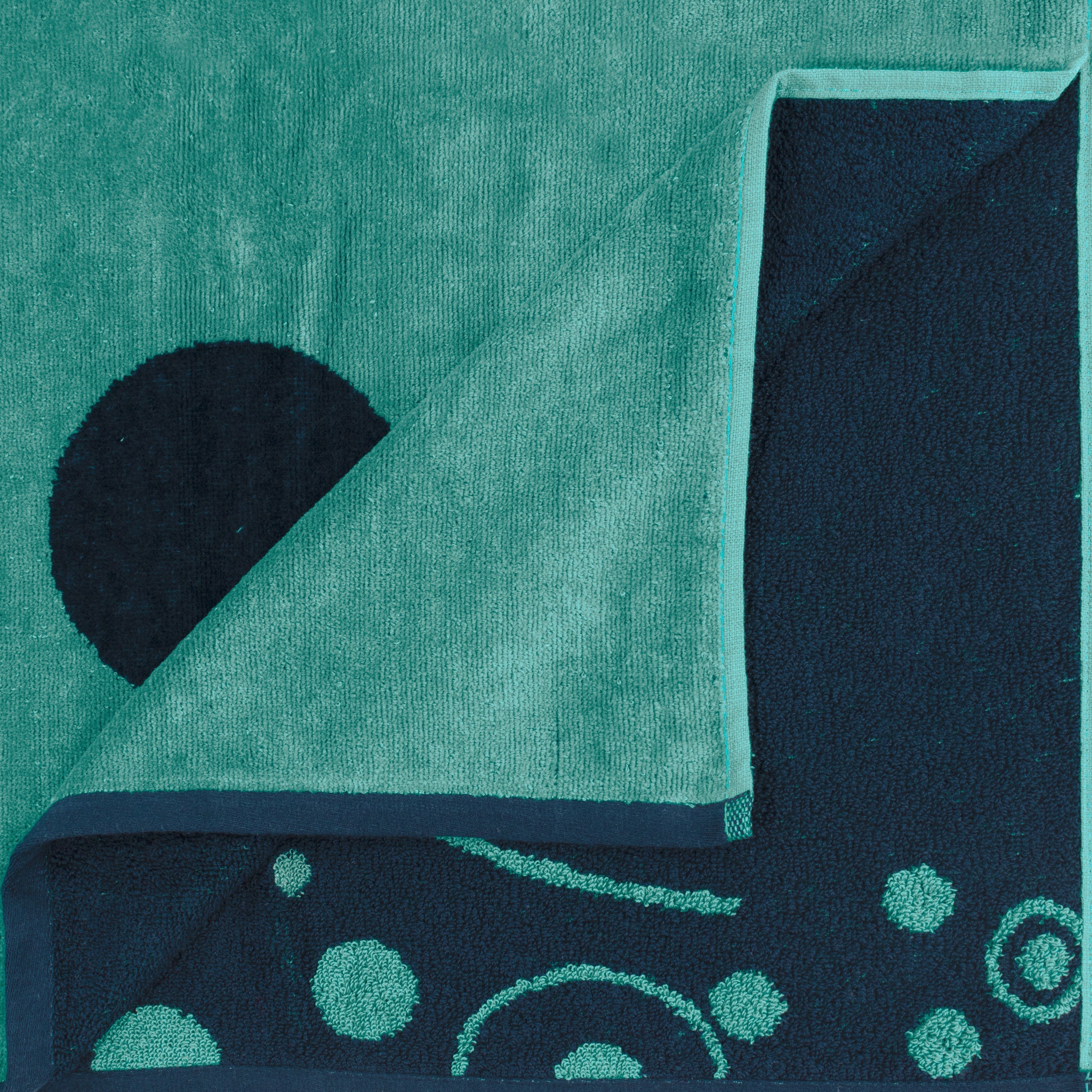 Mystic Dolphin Cotton Oversized 4-Piece Beach Towel Set - Soft, Absorbent & Quick-Drying for Pool, Beach, Yoga & Gym - Blue Ocean Design
