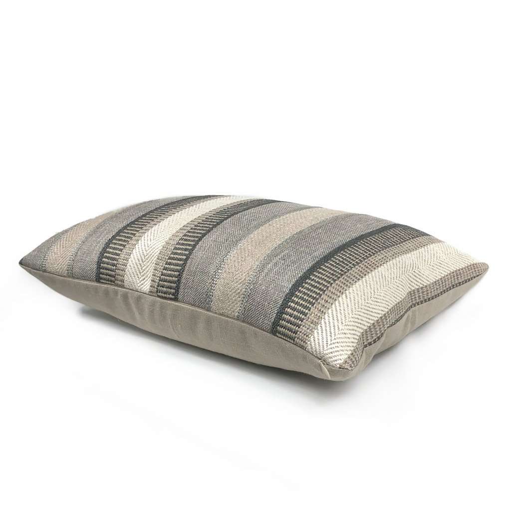 Ogilvie Textured Stripe Pillow Cover - Neutral Earth Tones for Living Room, Bedroom & Sofa Decor