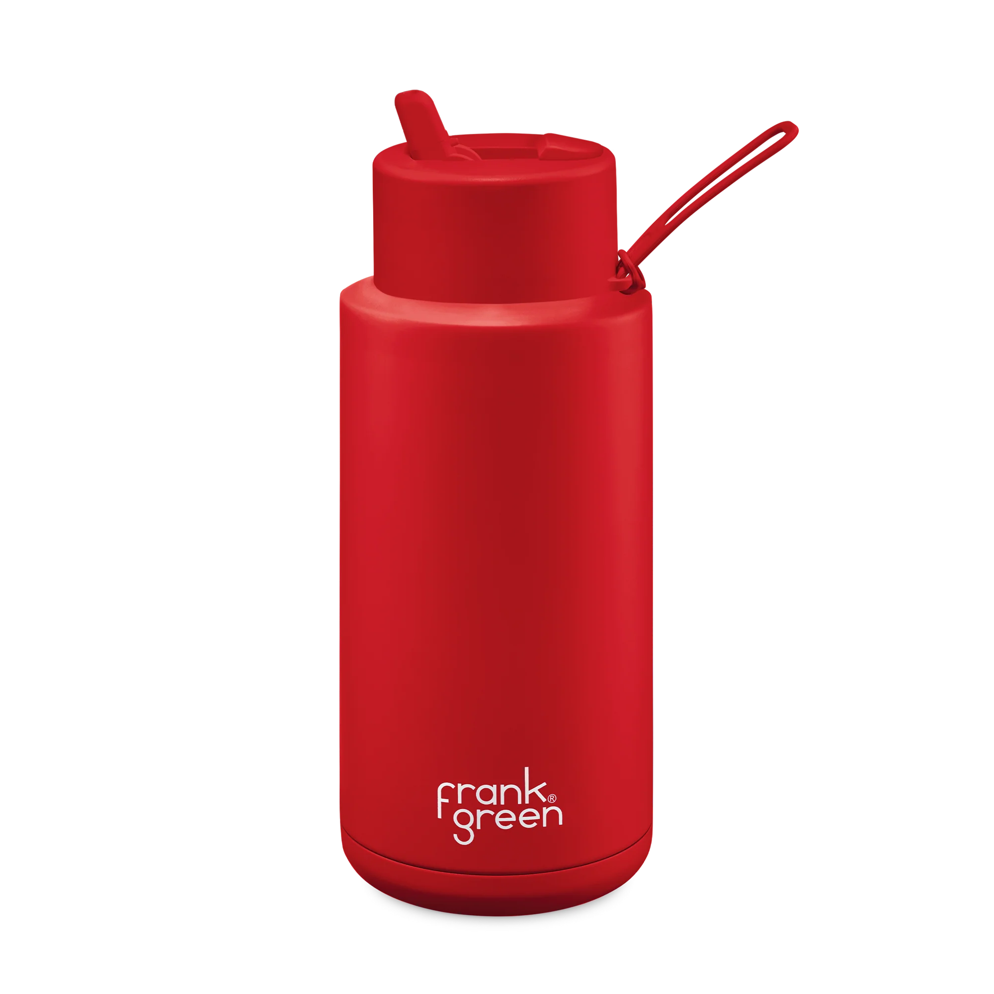 Frank Green 1L Ceramic Reusable Water Bottle with Straw Lid - 34oz Insulated Travel Mug for Hot & Cold Drinks - Perfect for Gym, Hiking, Office & Outdoor Activities