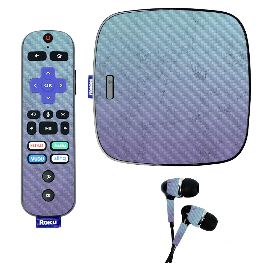 MightySkins Carbon Fiber Skin for Roku Ultra - Gradient Marble Design | Protective & Durable Textured Cover | Easy to Apply, Remove & Change Styles | Made in USA | Perfect for Home Entertainment & Personalized Streaming Device Protection