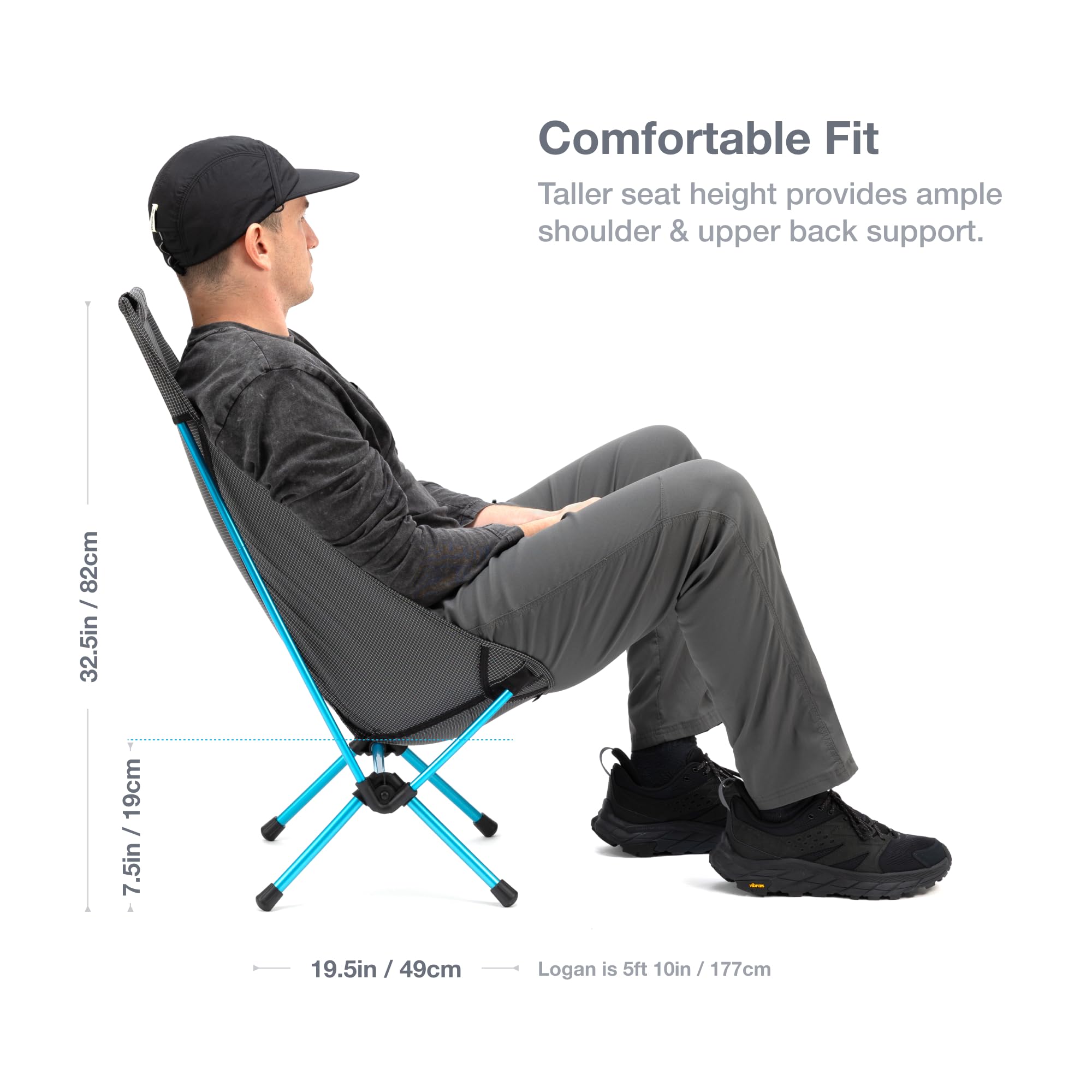 Helinox Chair Zero Ultralight Highback Backpacking Chair - Lightweight Compact Camping Chair for Hiking, Travel & Outdoor Adventures (Grey)