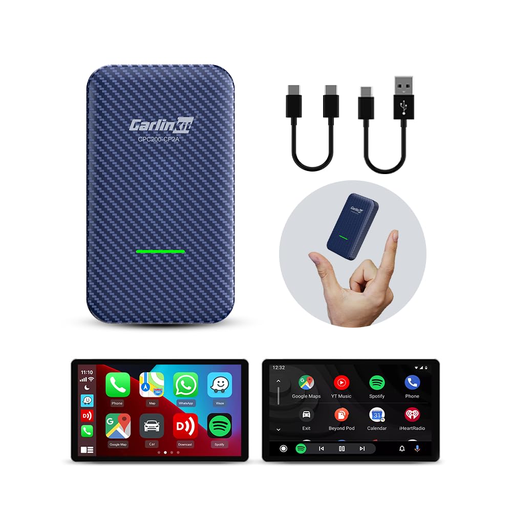 CarlinKit 4.0 Wireless Android Auto & Apple CarPlay Adapter - Convert Wired to Wireless for OEM CarPlay Cars | Plug & Play | Online Upgrade Supported | Perfect for Commuting, Road Trips & Hands-Free Driving