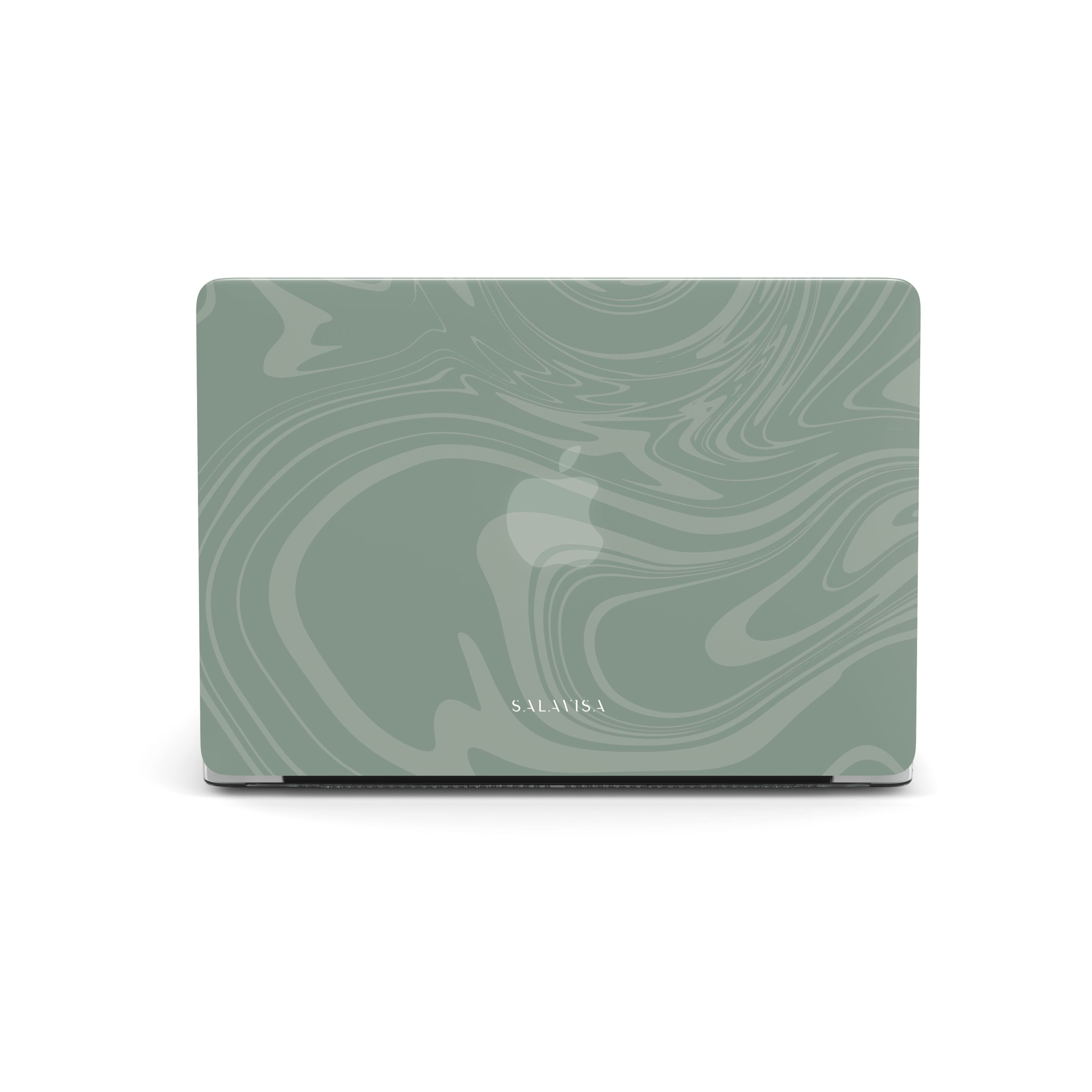 Light Green Swirl MacBook Case - Durable Protective Cover for MacBook Air/Pro - Stylish Laptop Accessory for Work, Travel & School
