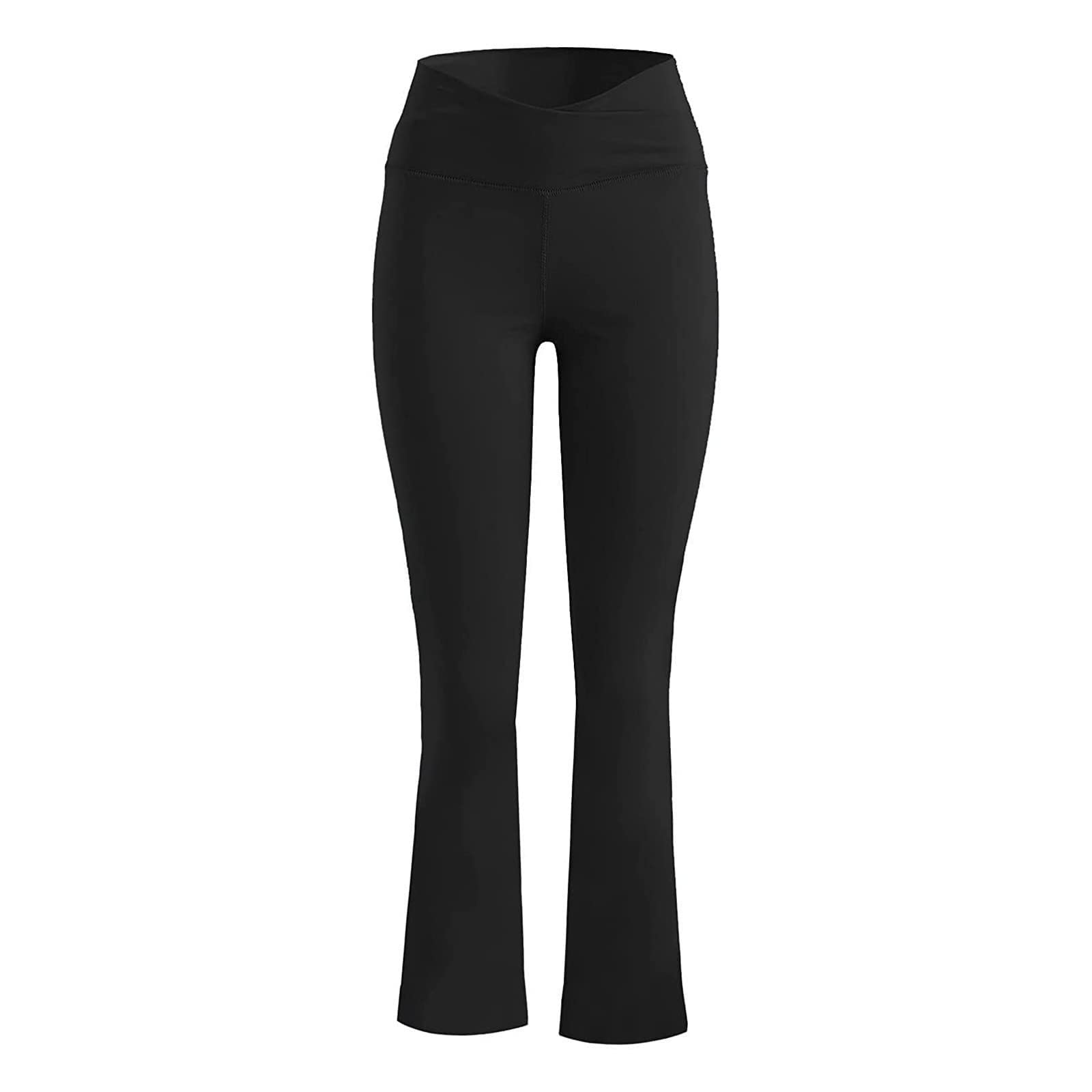 **JEGULV Women's Work Leggings - High Waisted Flare Yoga Pants for Petite & Regular Sizes - Comfortable & Stretchy for Office, Gym & Casual Wear (Gray & Black) - Amazon Prime Day Deals 2024**