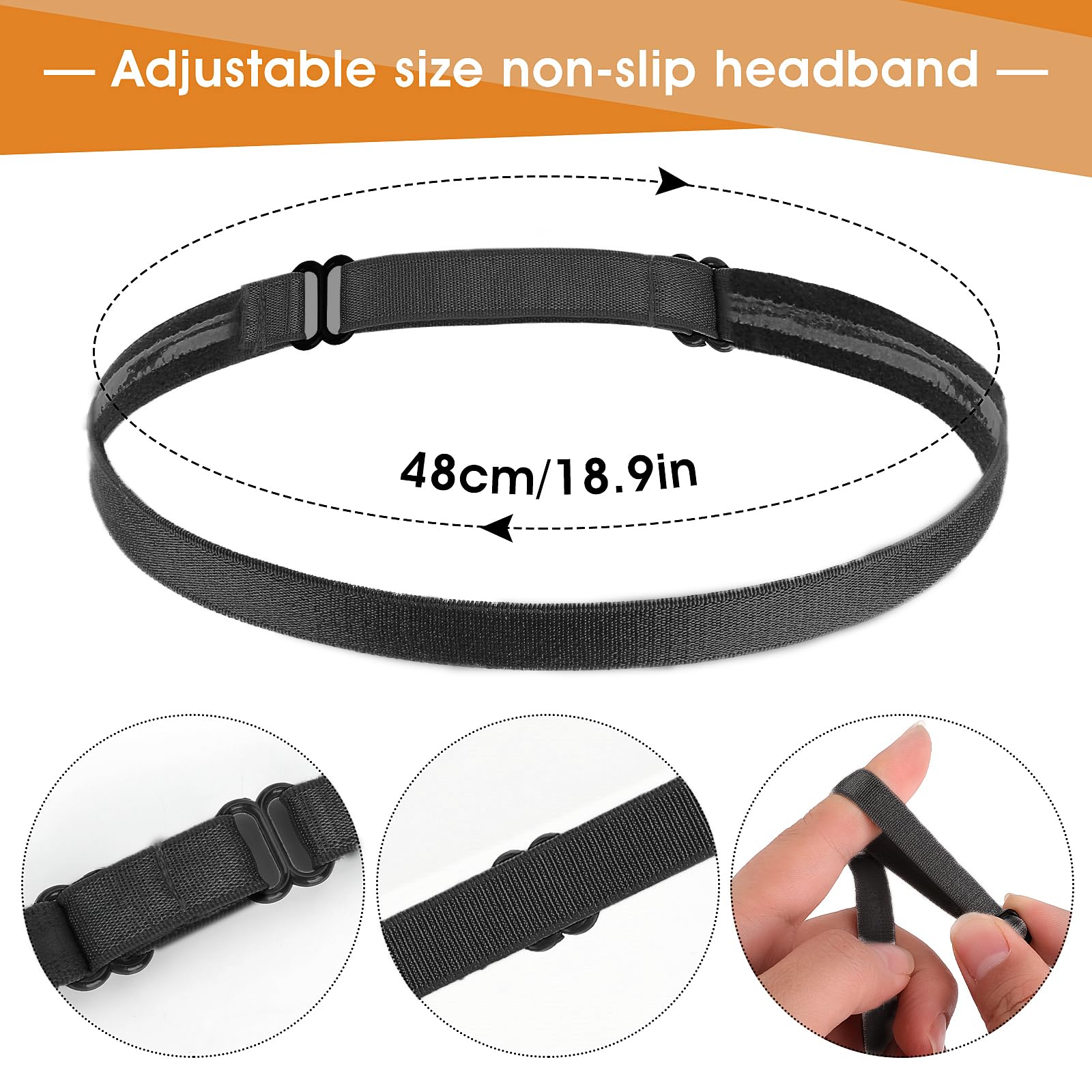 4 Pack Non-Slip Sports Headbands for Women & Men - Elastic Running Headbands, Sweat Absorbent Yoga Hairbands for Football, Workout, Gym & Outdoor Exercise - Perfect for Jogging, Tennis & Fitness Activities
