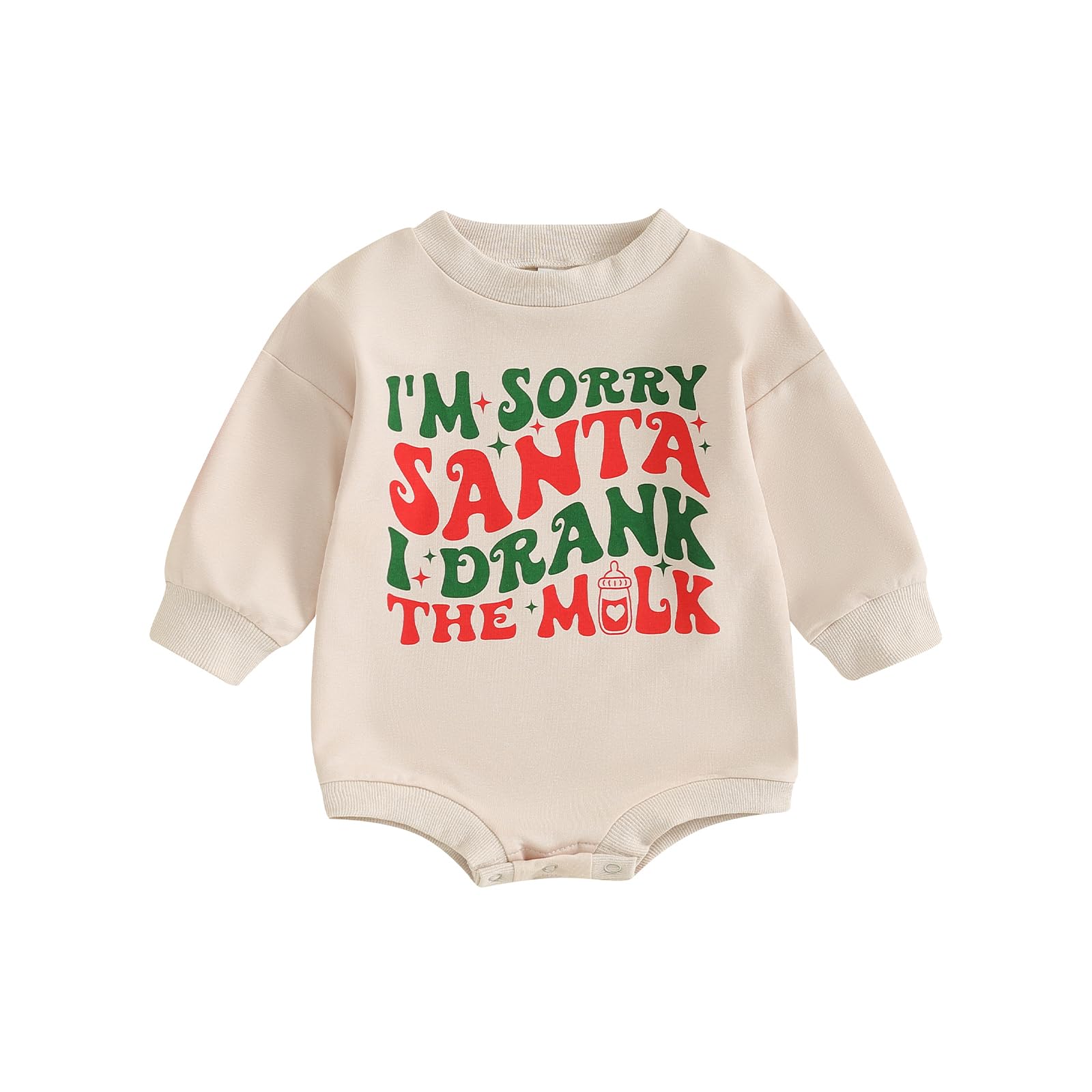 Adorable Newborn Baby Christmas Outfit - Santa Milk Romper & Sweatshirt Set for Girls & Boys | Cozy Winter Holiday Pajamas for Family Photos & Christmas Morning