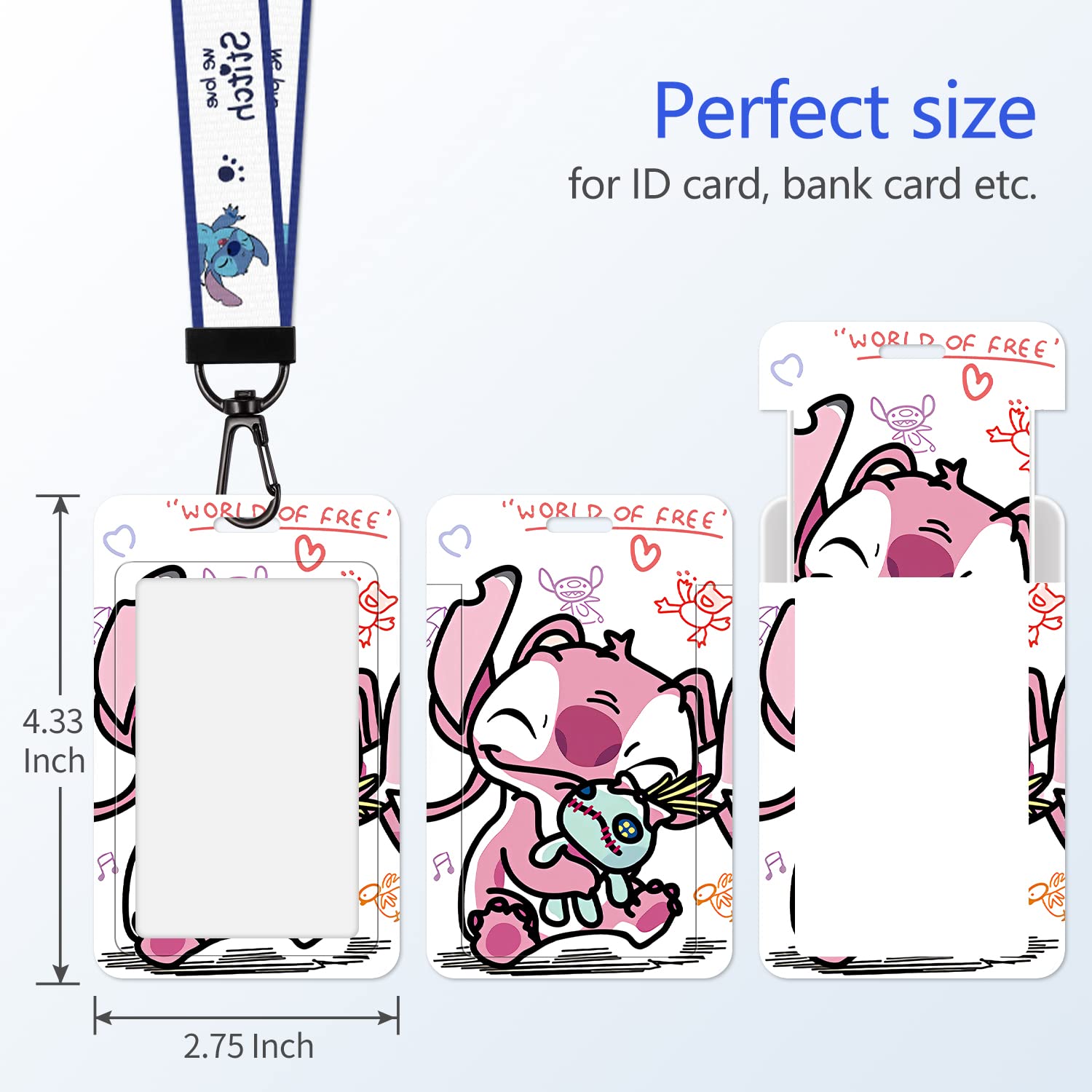 2 Pack Cartoon Lanyard with ID Holder - for Office, School & Events