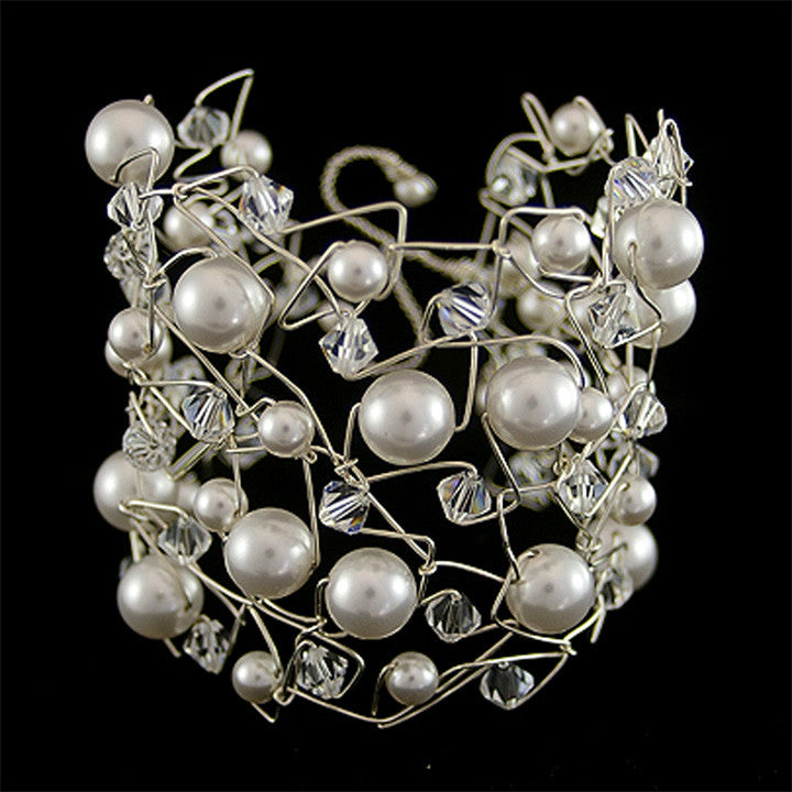 Kezani Candice B Cuff Bracelet for Women - Elegant Gold & Silver Bangle - Perfect for Parties, Weddings & Everyday Wear