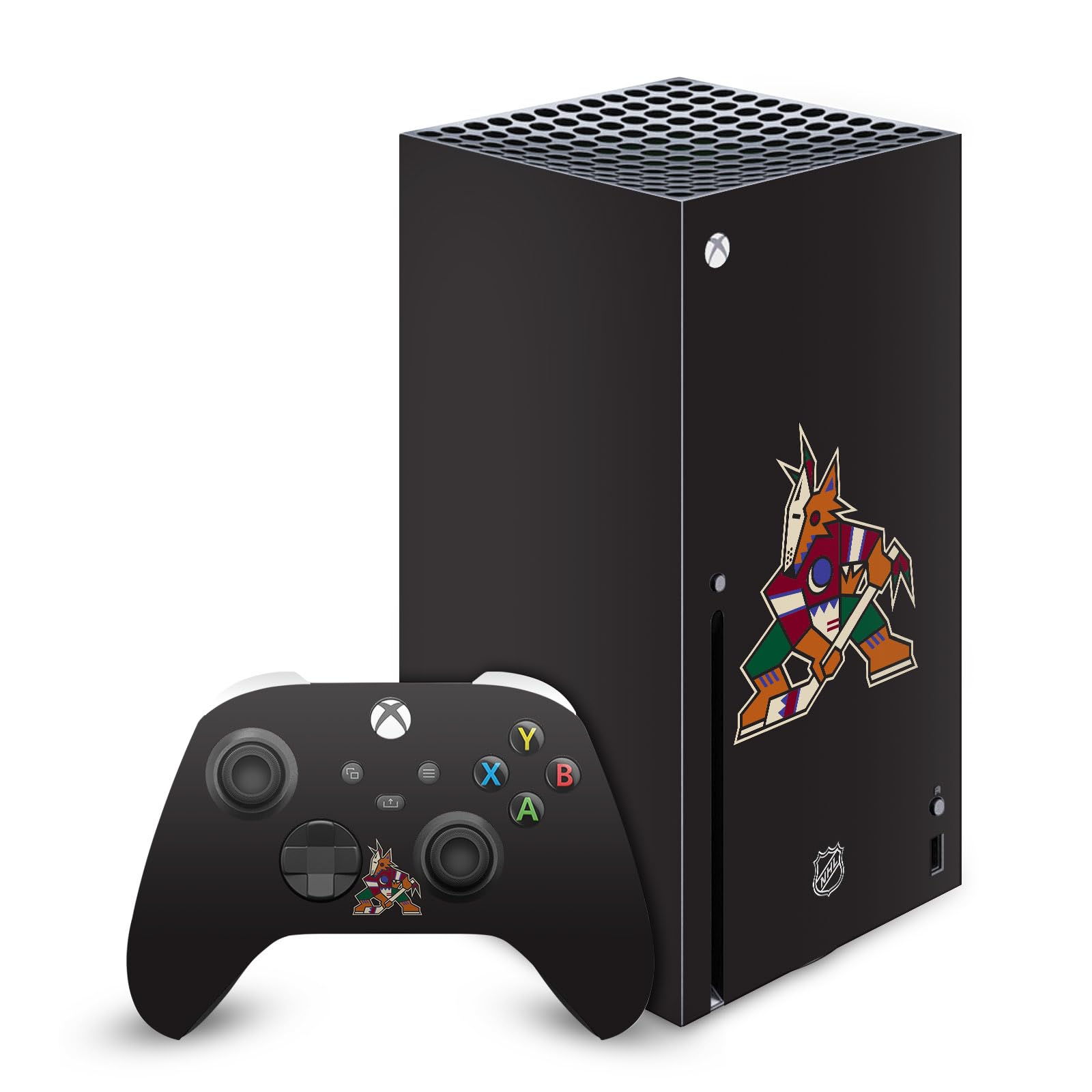 Official NHL Arizona Coyotes Vinyl Gaming Skin Sticker Decal Compatible with Xbox Series X Console & Controller Bundle - Customize Your Gaming Setup for Ultimate Team Spirit