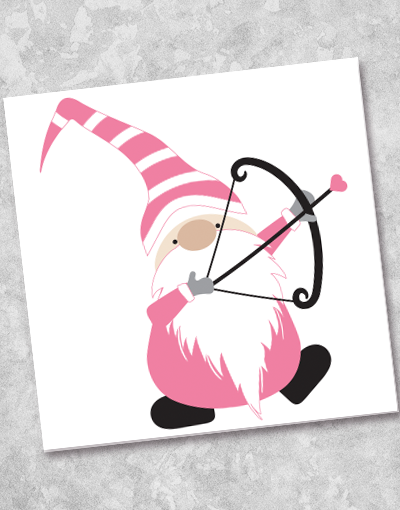 Cupid Gnome Beverage Napkins - 40 Count, Valentine's Day Party Decor, Romantic Themed Paper Napkins for Weddings, Anniversaries & Date Nights