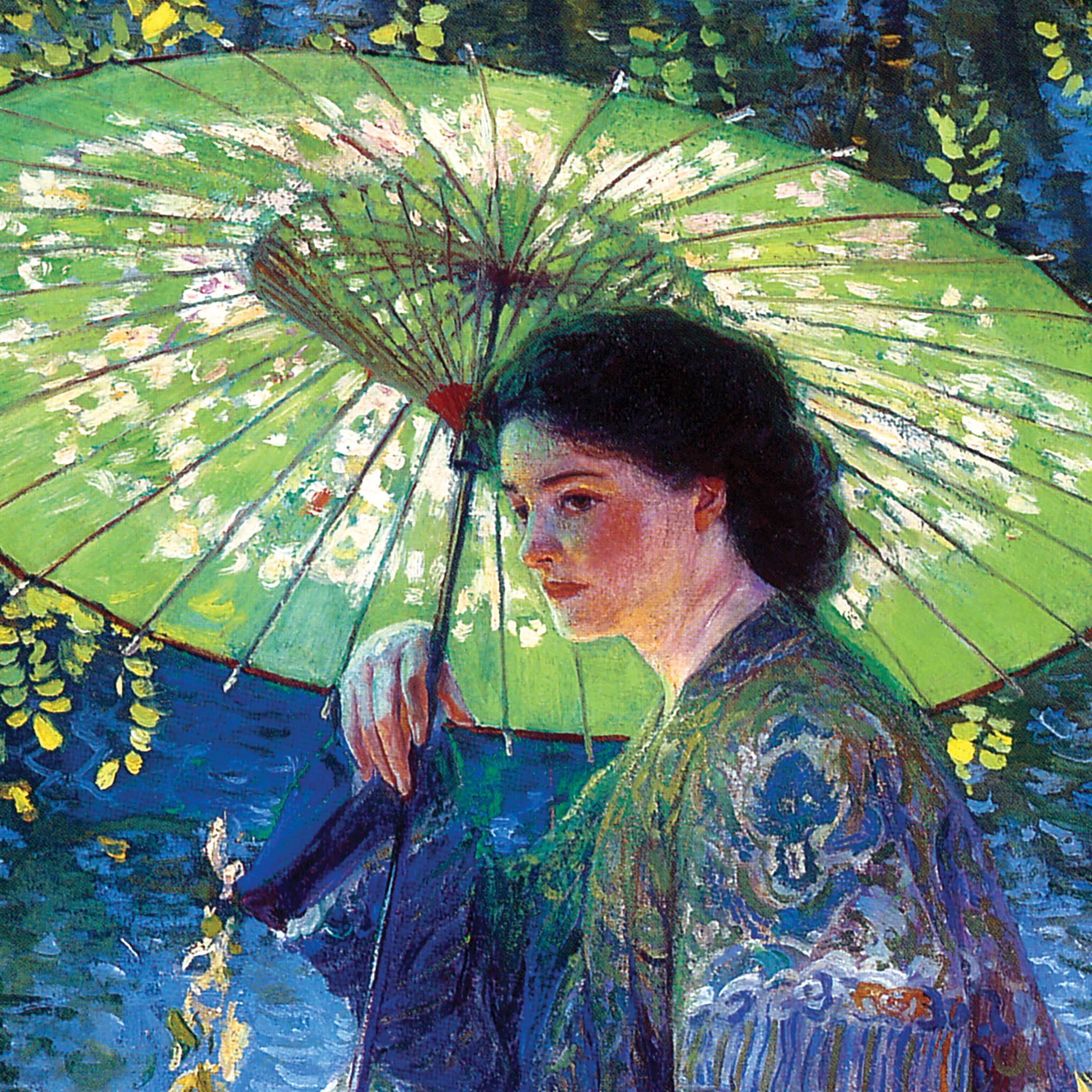 Design Toscano The Green Parasol 1909 Impressionist Art Reproduction - Hand-Painted Canvas Wall Decor for Living Room, Bedroom & Office