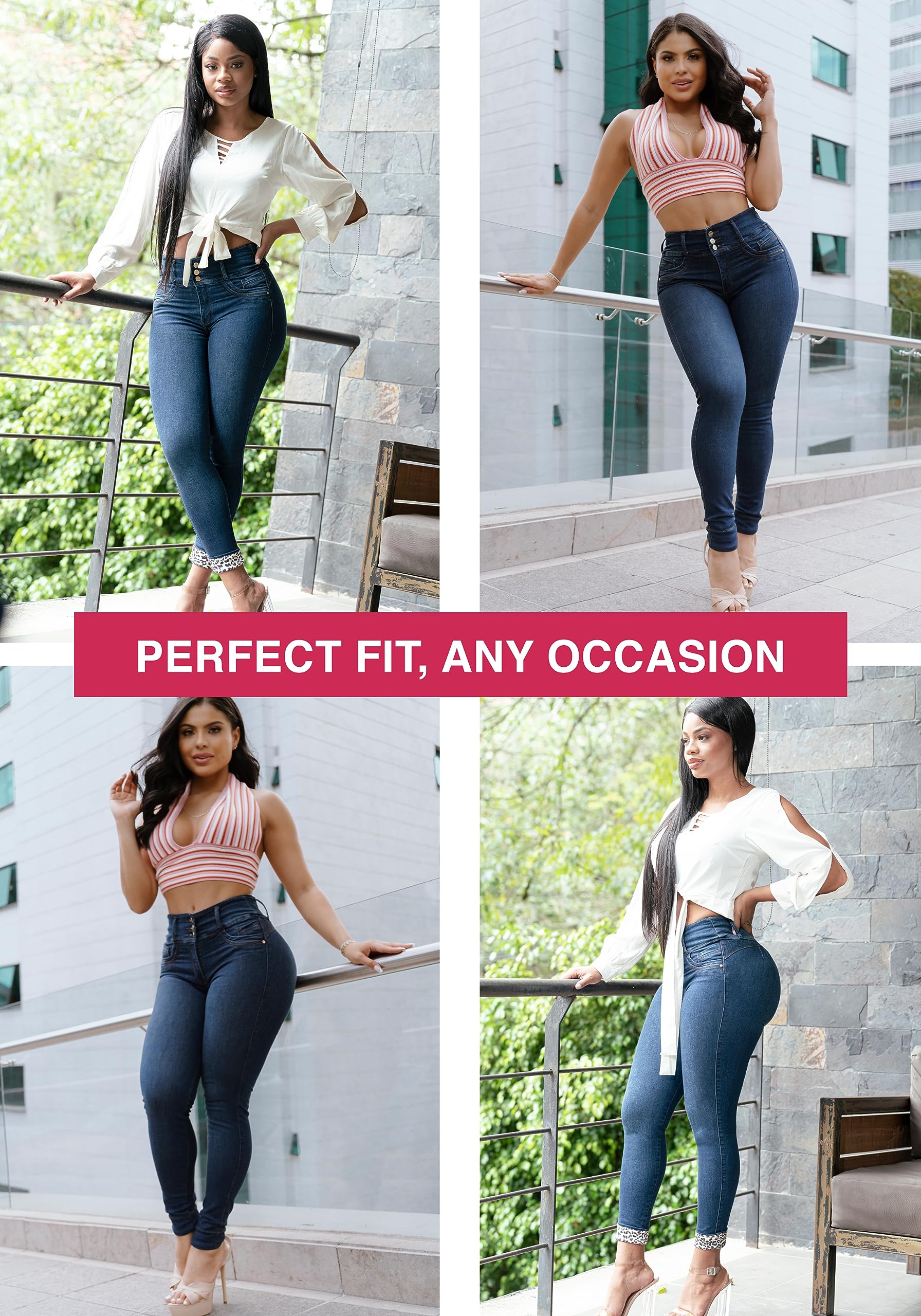 LT.ROSE Butt Lifting Jeans for Women - High Waisted Colombian Pants for Night Out