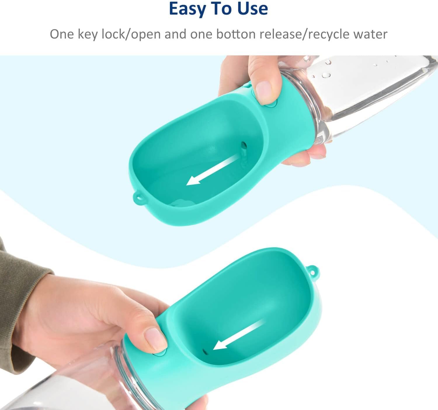 SHRBI Portable Dog Water Bottle with Dispenser & Drinking Bowl - BPA-Free Pet Water Feeder for Outdoor Walking, Hiking, Travel - Ideal for Dogs on the Go, Park Visits, and Road Trips