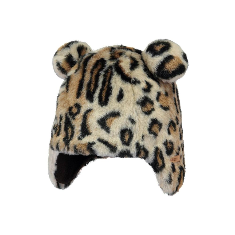 Barts Doozy Earflap Leopard Winter Hat for Kids - Soft & Warm Fleece Lined Beanie, Adjustable Fit for Babies & Toddlers Up to 4 Years (50cm Head Circumference) - Perfect for Snow Play, Skiing & Cold Weather Outdoor Activities