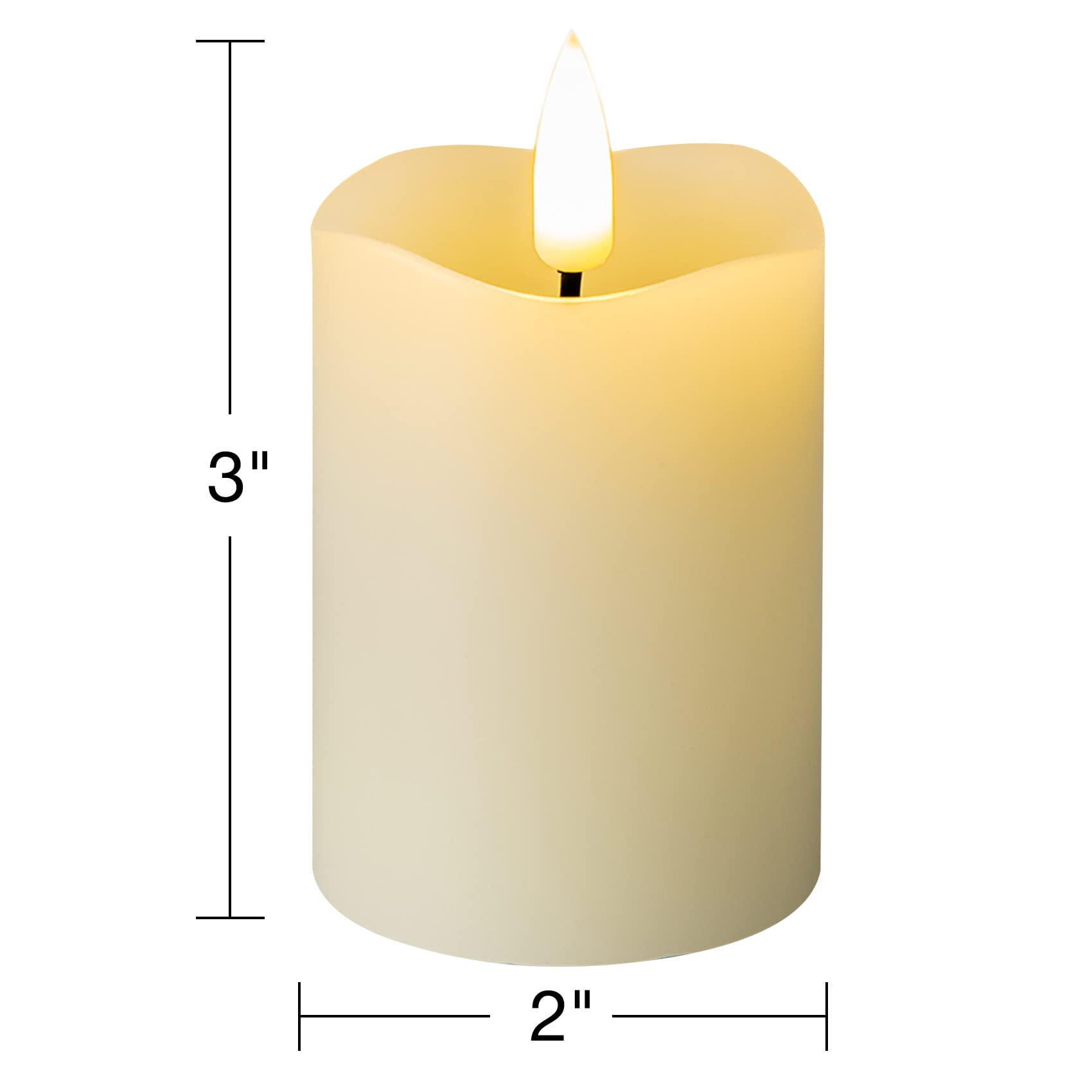 Real Wax Flameless Votive Candles with Timer - Set of 6 Ivory 2x3 inch Flickering LED Pillar Candles Battery Operated for Home Decor, Wedding Centerpieces & Relaxation
