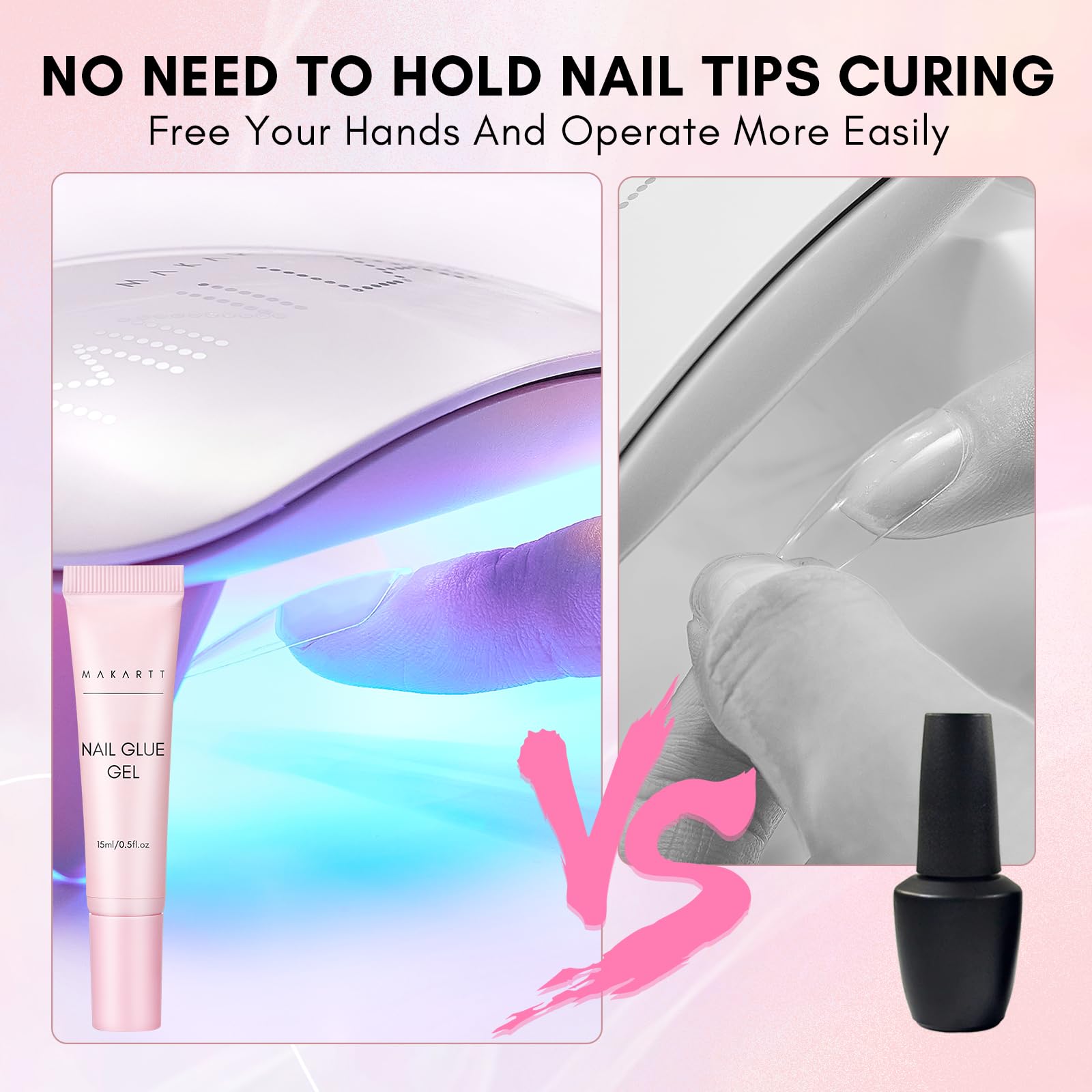 Makartt Gel Nail Glue - 15ML Strong Adhesive for Press on Nails, Soft Gel Tips & Nail Charms | Professional Rhinestone Glue | Requires UV/LED Nail Lamp | Perfect for Salon, Home Manicures & Nail Art Designs