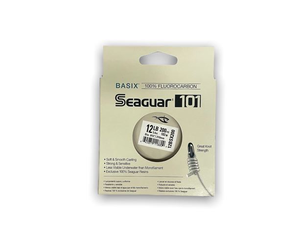 Basix 101 Fluorocarbon Fishing Line 12 lb Test - Premium Invisible Leader for Bass, Trout & Saltwater Fishing