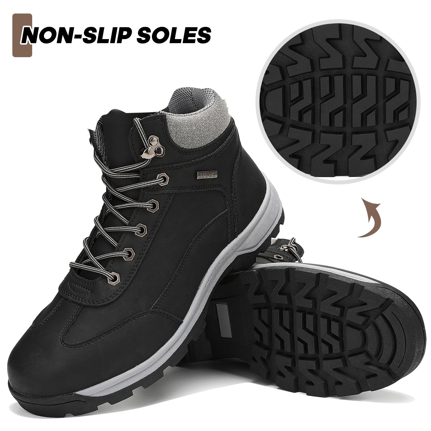Men's Waterproof Hiking Boots - Lightweight Outdoor Trekking Shoes for Backpacking & Mountaineering - Ideal for Trail Walking, Camping & Mountain Climbing Adventures
