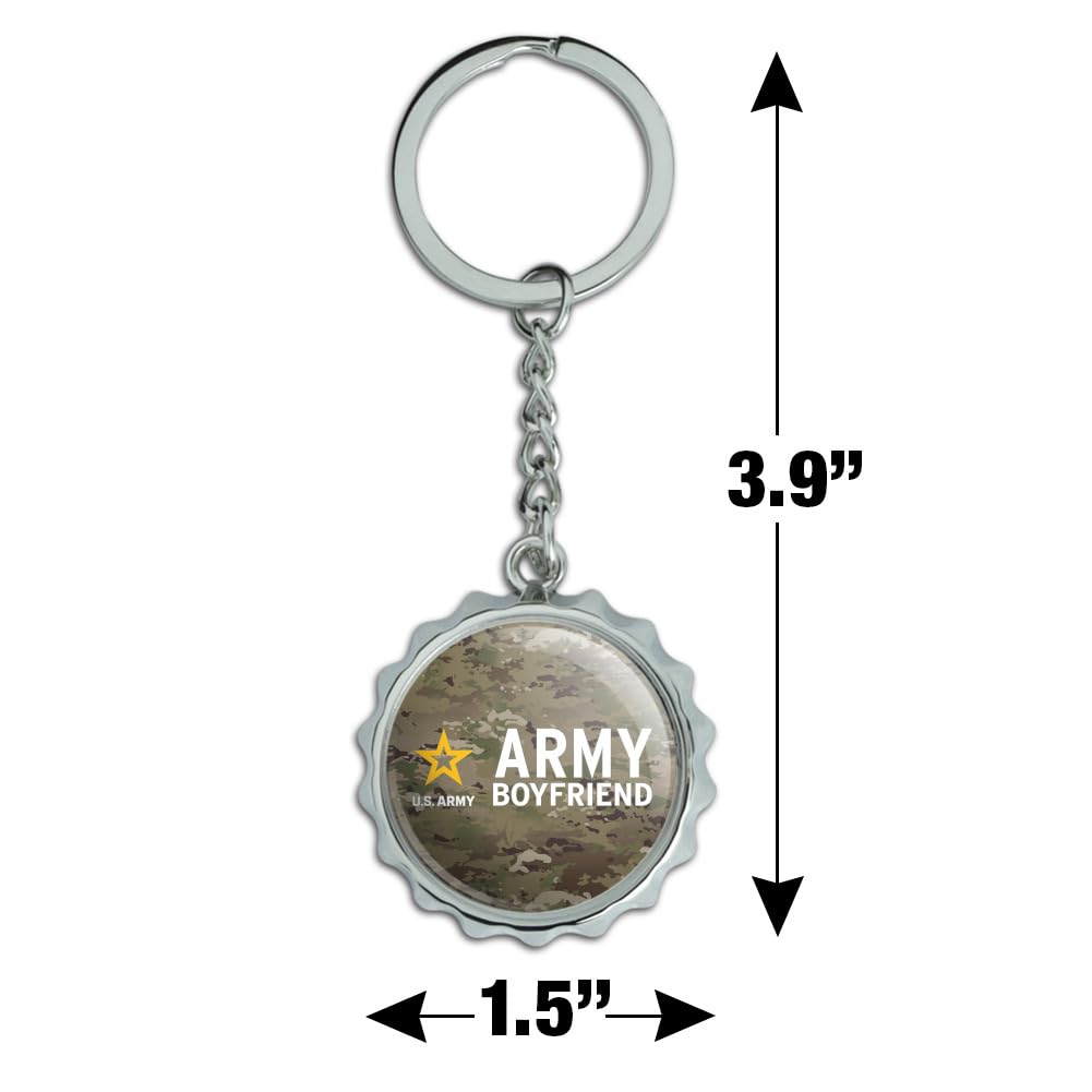 U.S. Army Boyfriend Keychain - Chrome Plated Metal Pop Cap Bottle Opener - Perfect Gift for Military Lovers, Soldiers & Veterans - Great for Camping, BBQs & Outdoor Adventures