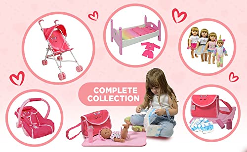New York Doll Collection Unicorn Diaper Travel Bag with Baby Lotion, Powder & Changing Mat - Perfect for Doll Care, Travel & Playtime Adventures