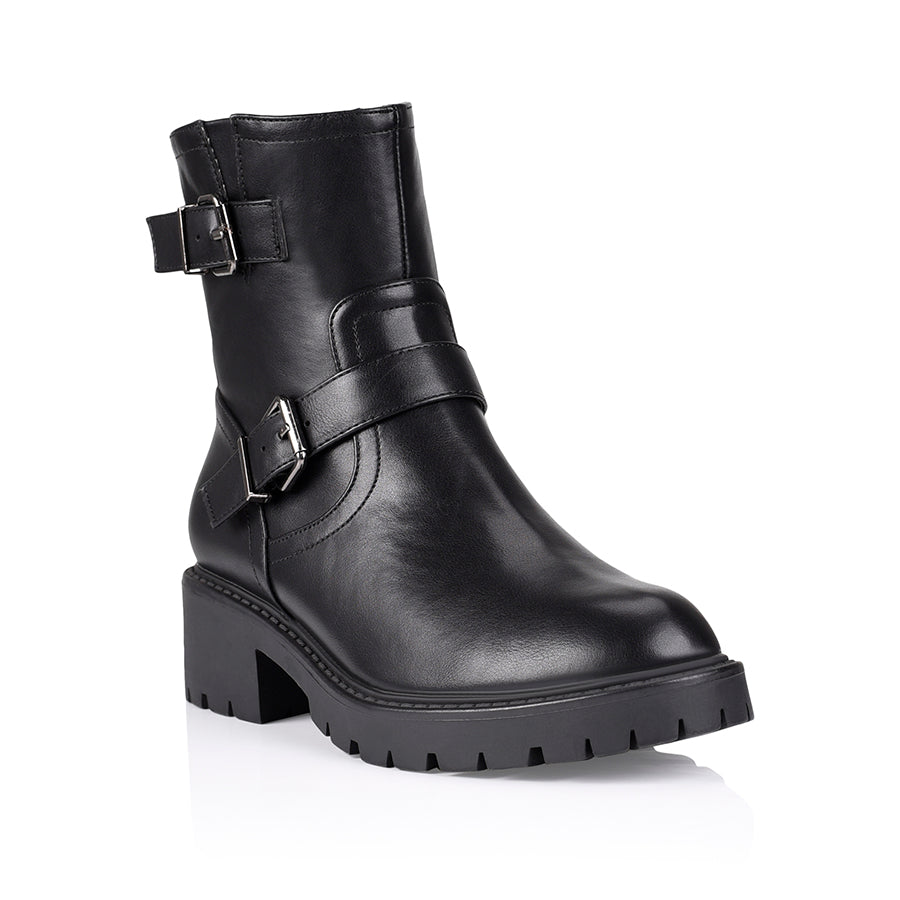 JayJay Combat Boots for Women - Black Smooth Leather Military Boots for Outdoor, Work & Fashion | Waterproof & Comfortable