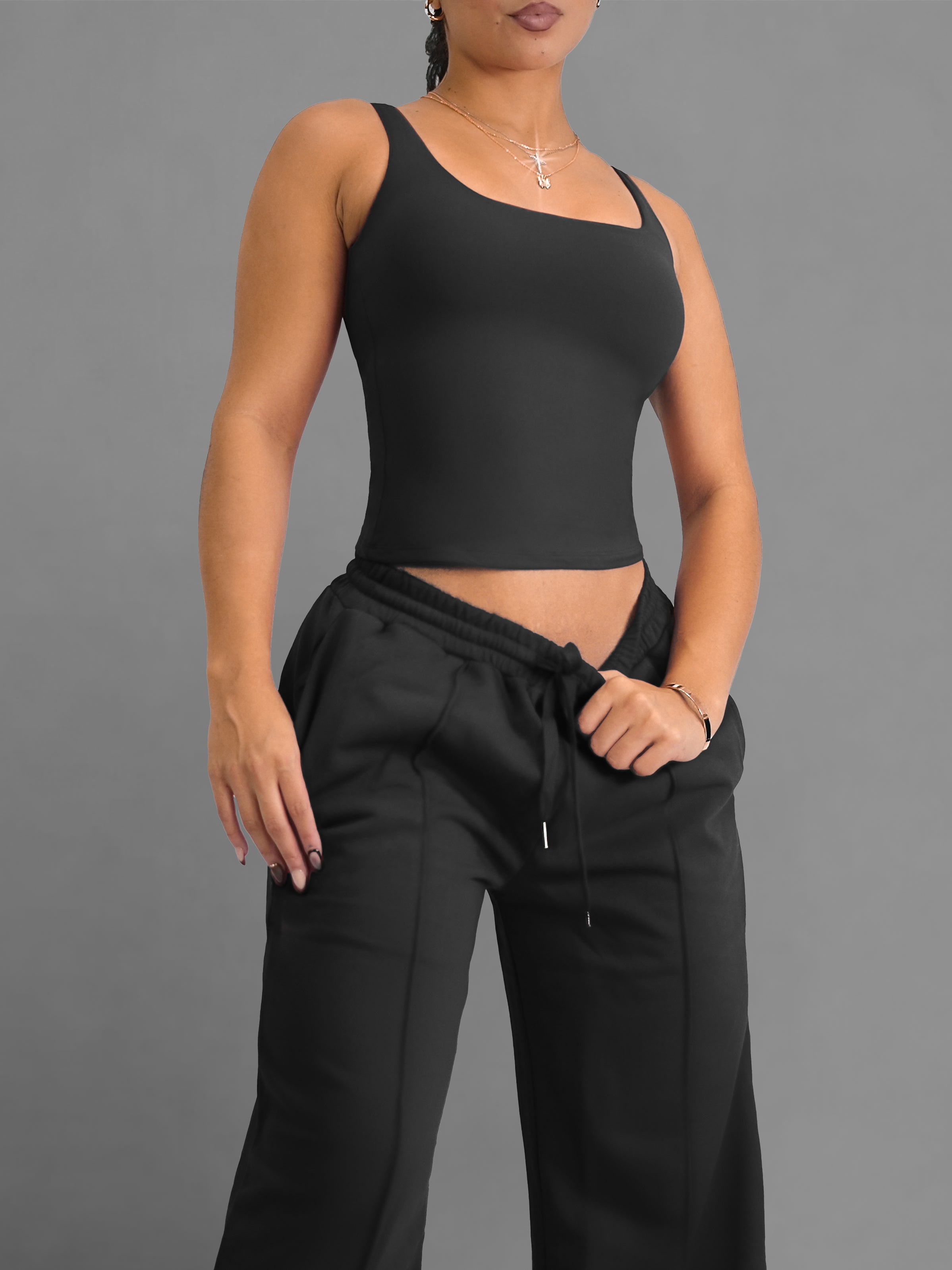 Charmed Athletic Tank Top for Women - Breathable Workout Top, Moisture Wicking & Comfortable Gym Wear (Black) - Perfect for Yoga, Running & Fitness Training