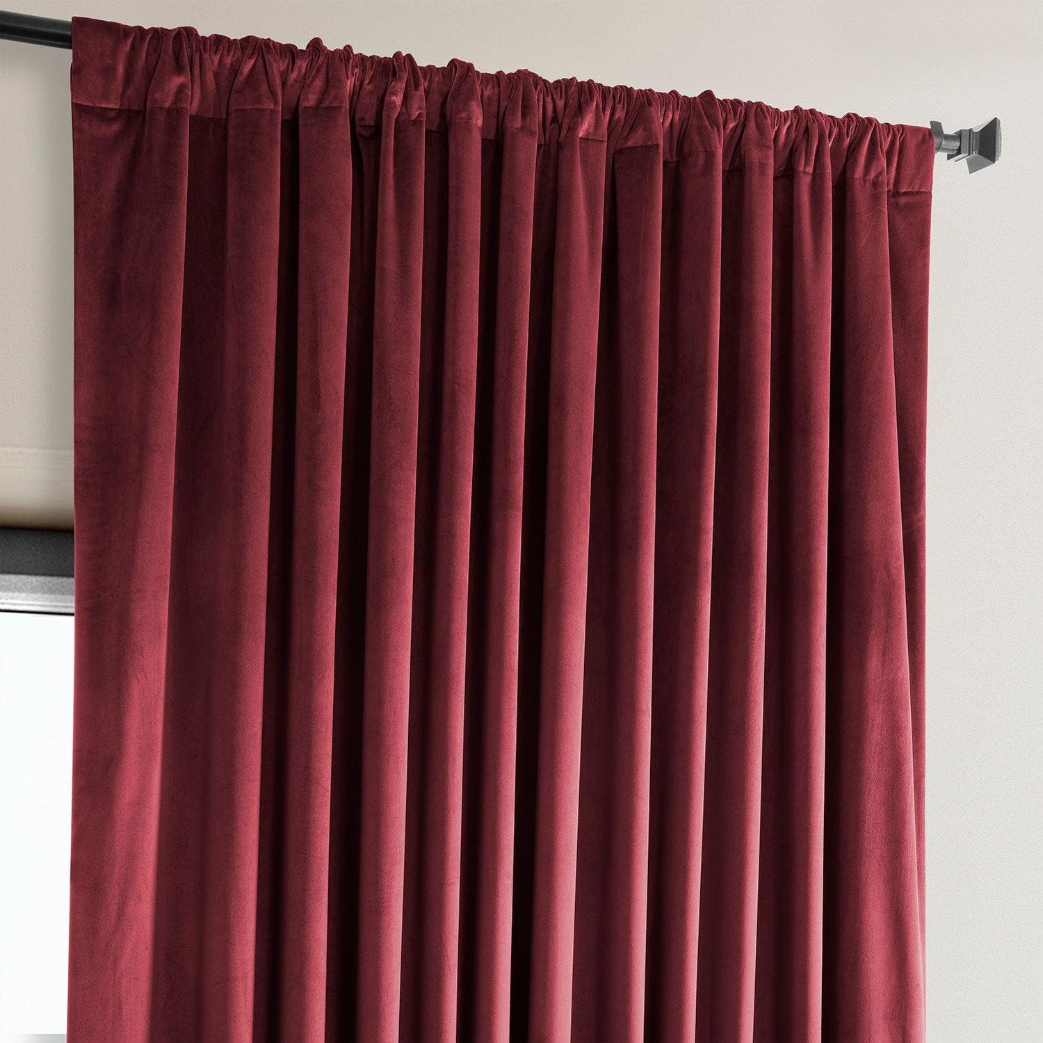 Extra Wide Red Velvet Blackout Curtains for Movie Theater & Home Cinema - Heritage Plush Room Darkening Drapes for Bedroom & Living Room