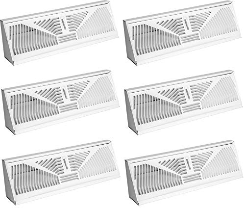American Metal Products 3015W15 15-Inch White Baseboard Diffuser - Pack of 6 | HVAC Air Vent Cover for Home & Office Installation
