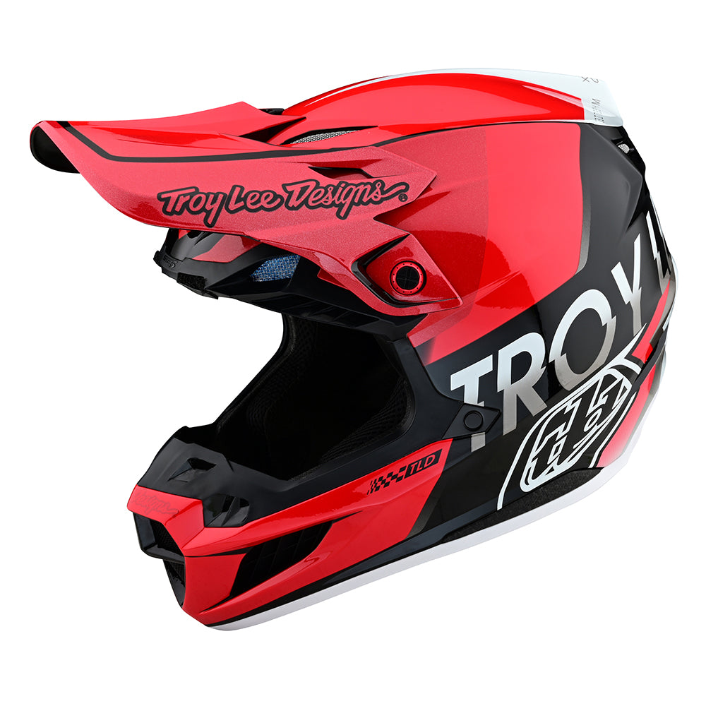 SE5 Composite Helmet Qualifier - Red & Black Motorcycle Racing Helmet for Men - Perfect for Track Racing, Street Biking & Safety Protection