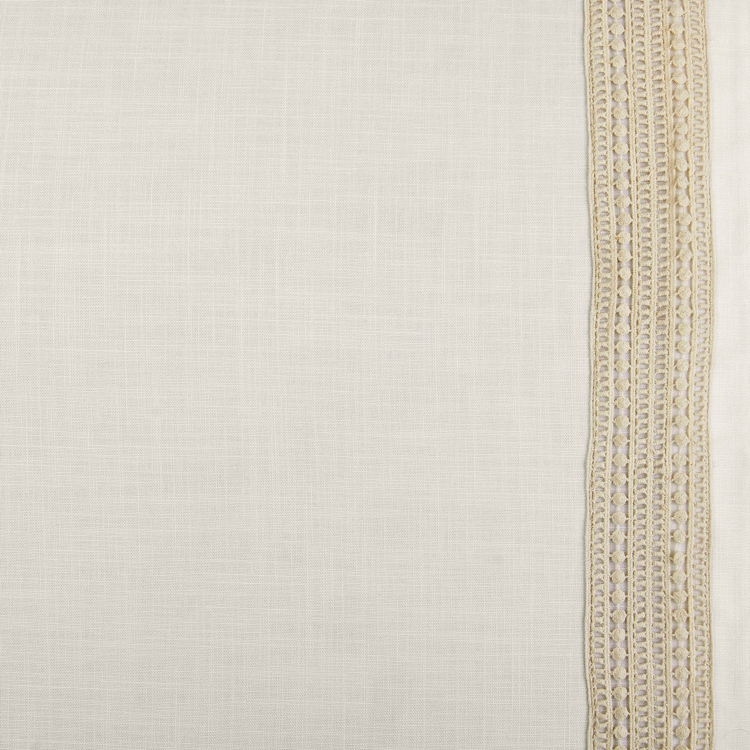 Modern Hampton Textured Cotton Fabric Swatch - White Lattice Border - Perfect for Upholstery, Curtains & Home Decor Projects