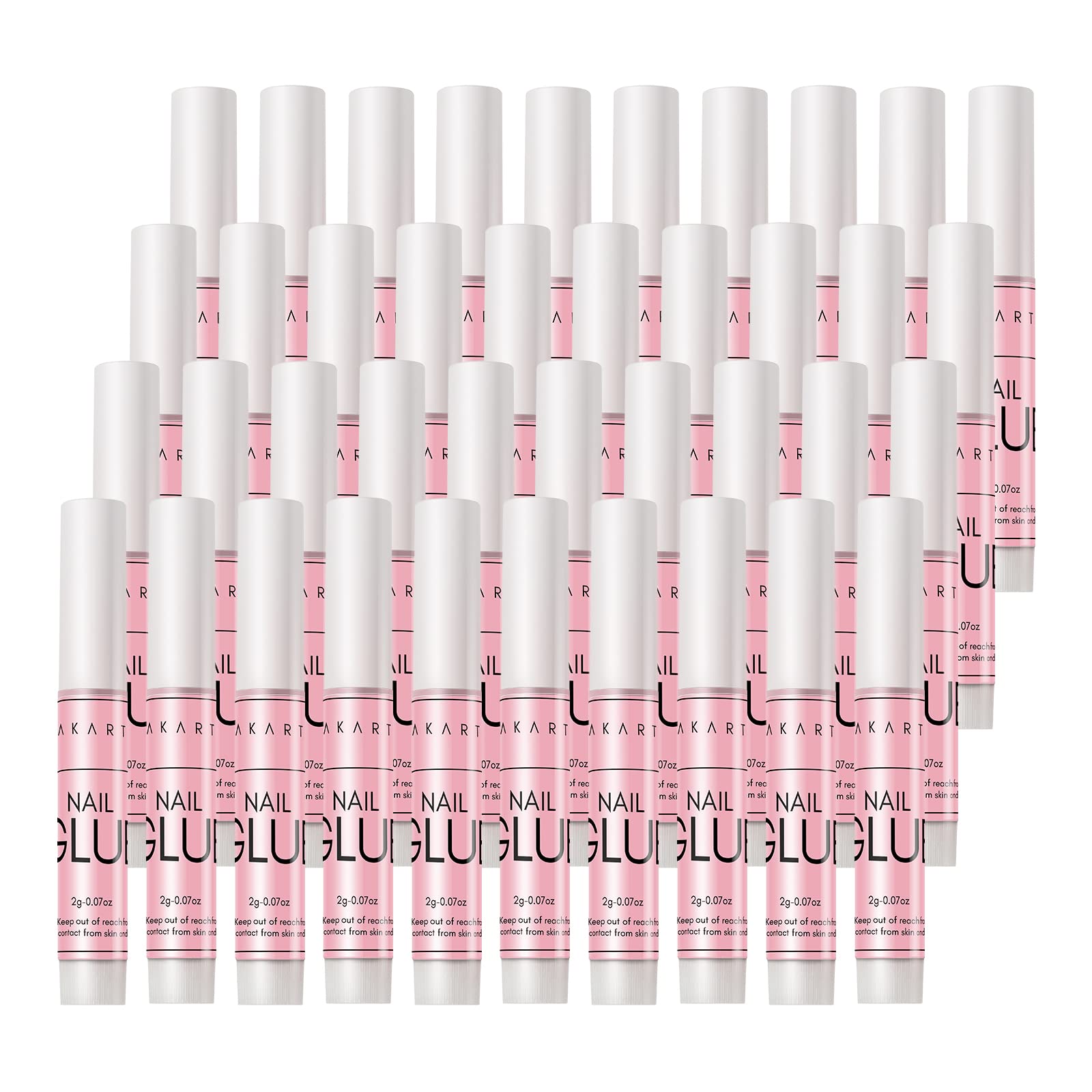 Makartt Super Strong Nail Glue - Professional Nail Adhesive for Acrylic Nails, Press On Nails & Nail Tips - Long Lasting Fake Nails Glue for Broken Nail Repair (0.07oz, 40Pcs) - Perfect for Salon, Home Manicures & Nail Extensions