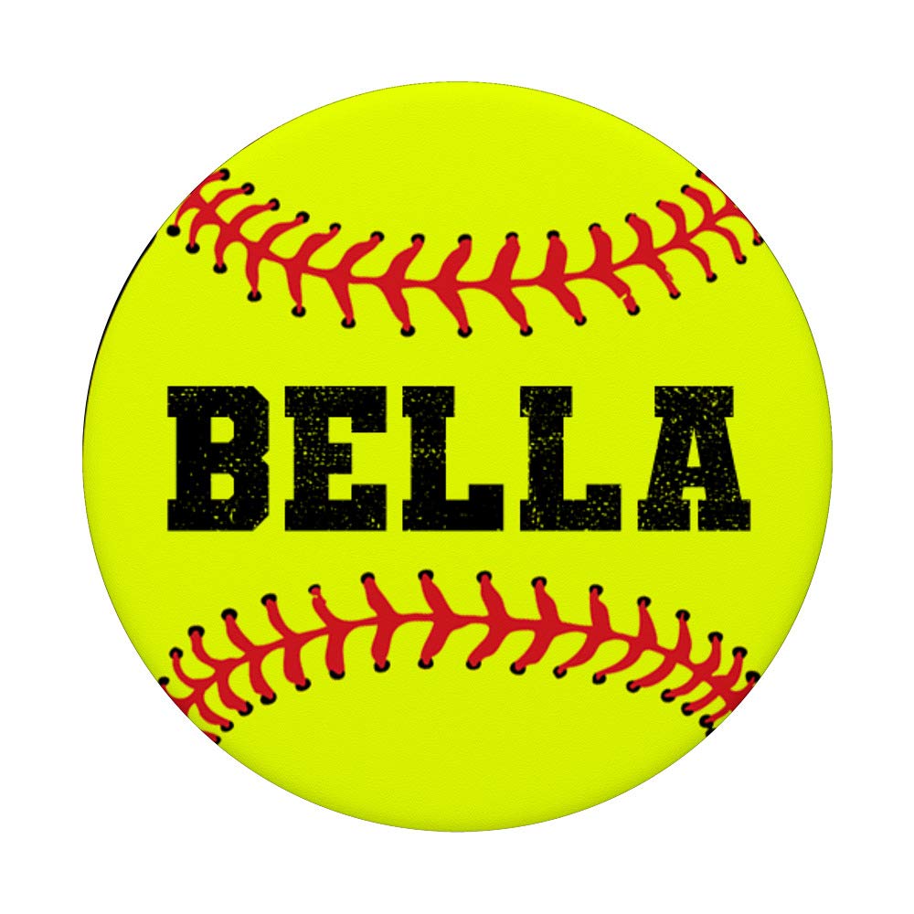 BELLA Softball Catcher & Pitcher Personalized Name Gift - Custom PopSockets Phone Grip & Stand for iPhone, Samsung & Tablets - Perfect for Baseball Games, Team Gifts & Phone Protection