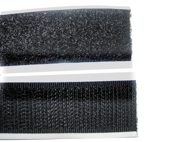 Black Adhesive Back Hook and Loop Fastener Tape - 1 Foot Length | Strong Stick-on Fastener for DIY, Crafts, Organizing & Home Improvement Projects