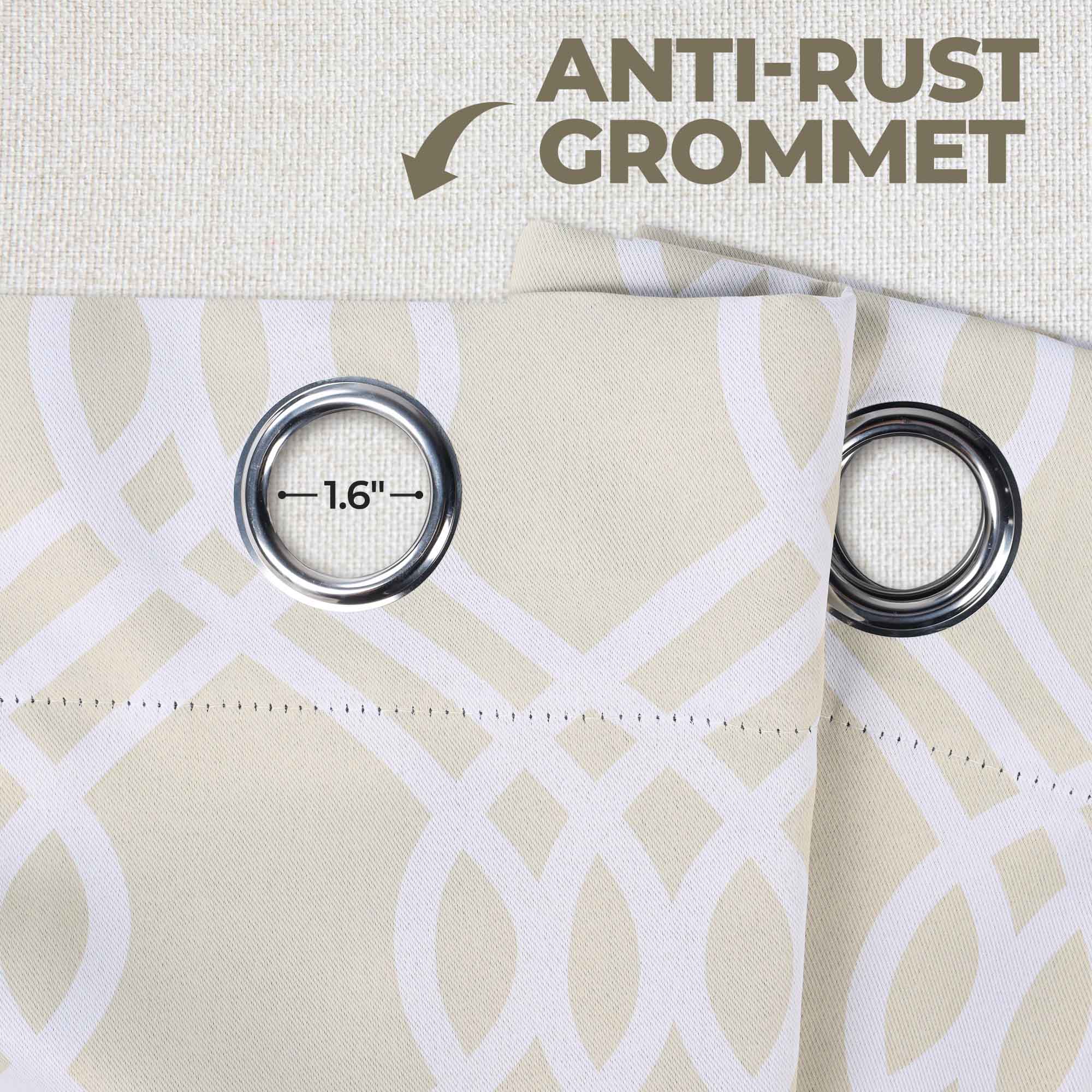 Blackout Curtains for Bedroom - Washable Room Darkening Ribbon Trellis Curtain Panel Set - Perfect for Nursery, Home Theater & Light Sleepers