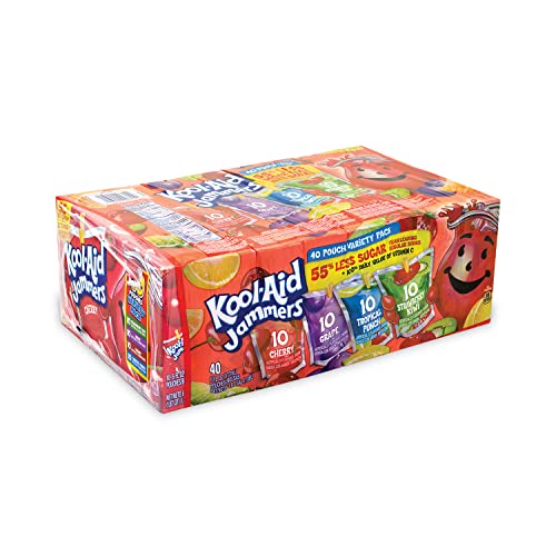 Kool-Aid Jammers Variety Pack - 40 Pouches (Pack of 3) | Fruit-Flavored Drink Mix for Kids | Perfect for School Lunches, Parties & On-the-Go Refreshment