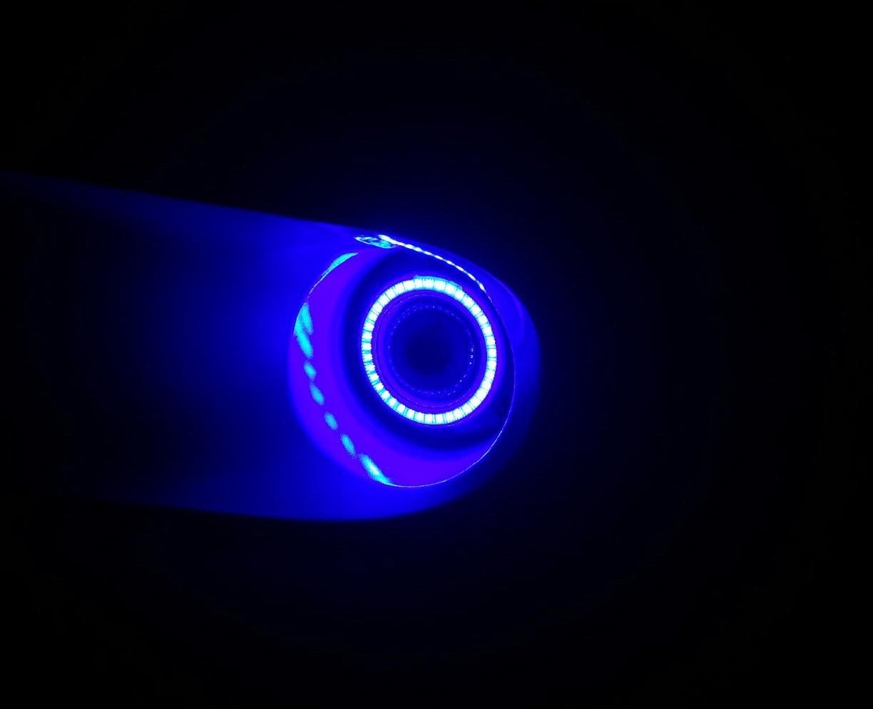 3 Pack Ultra Blue 40 LED Halo Angel Eyes Projector Fog Lights for Cars - Durable Headlight Upgrade with Bright Halo Rings for Enhanced Night Driving Visibility