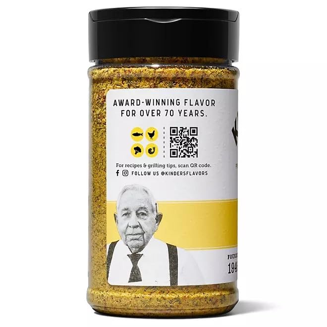 Kinders Lemon Butter & Garlic Seasoning - 9.25 oz Bottle with Dual Opening Lid for Easy Measuring & Sprinkling | Perfect for Grilling, Roasting & Seasoning Chicken, Fish & Vegetables | Made by Explorador