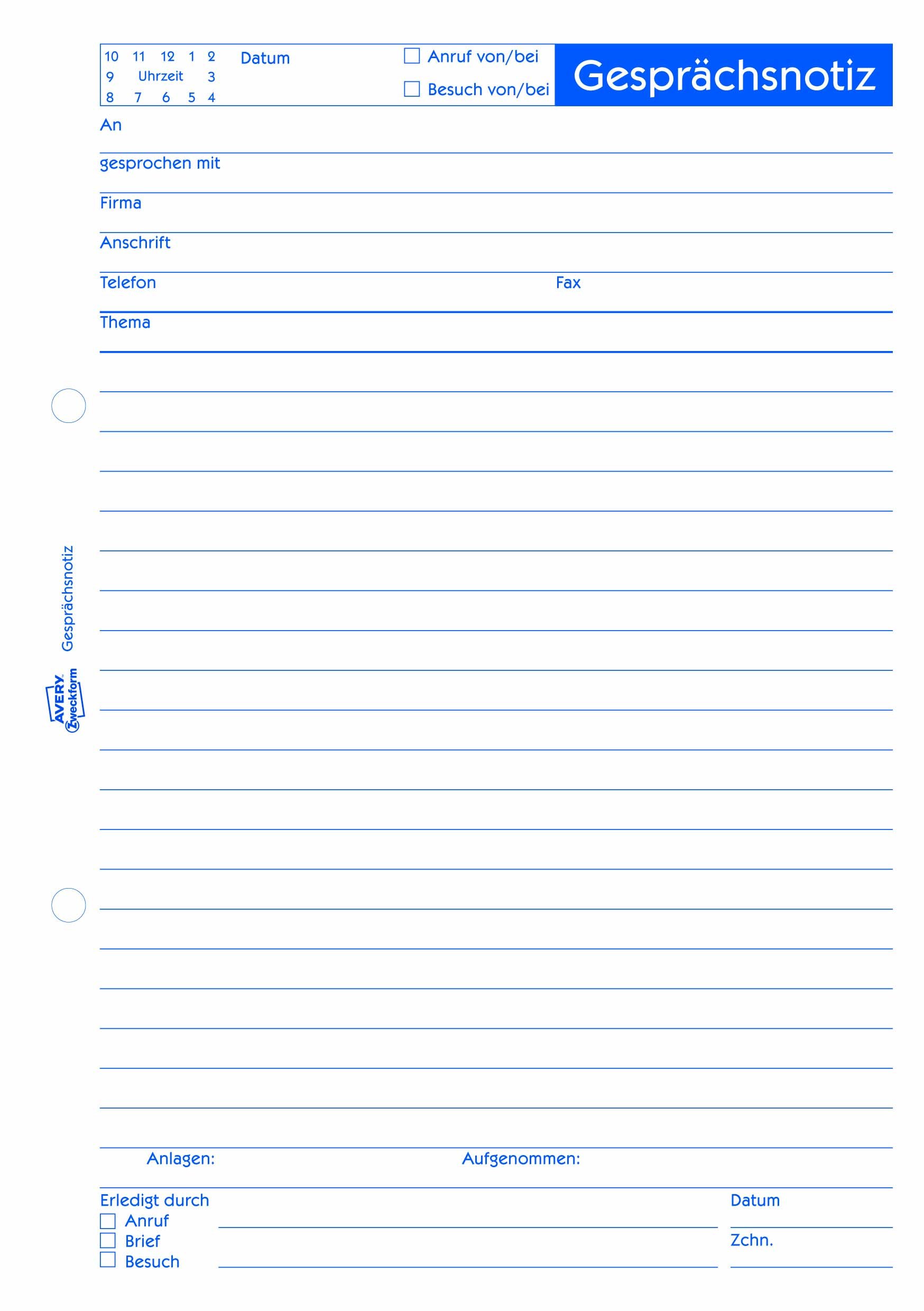 Avery Dennison Zweckform 1014 Call Notebook - Professional Interview Notes, White - Perfect for Business Meetings, Client Calls & Office Organization
