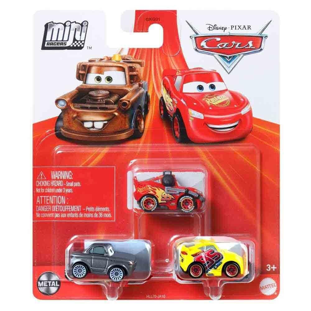 Disney Pixar Cars Mini Racers 3-Pack - Rusteze Cruz Ramirez, Sterling & Lightning McQueen with Headset | Die-Cast Toy Cars for Kids Collection & Racing Play | Perfect for Birthday Gifts, Display & Role-Playing Games