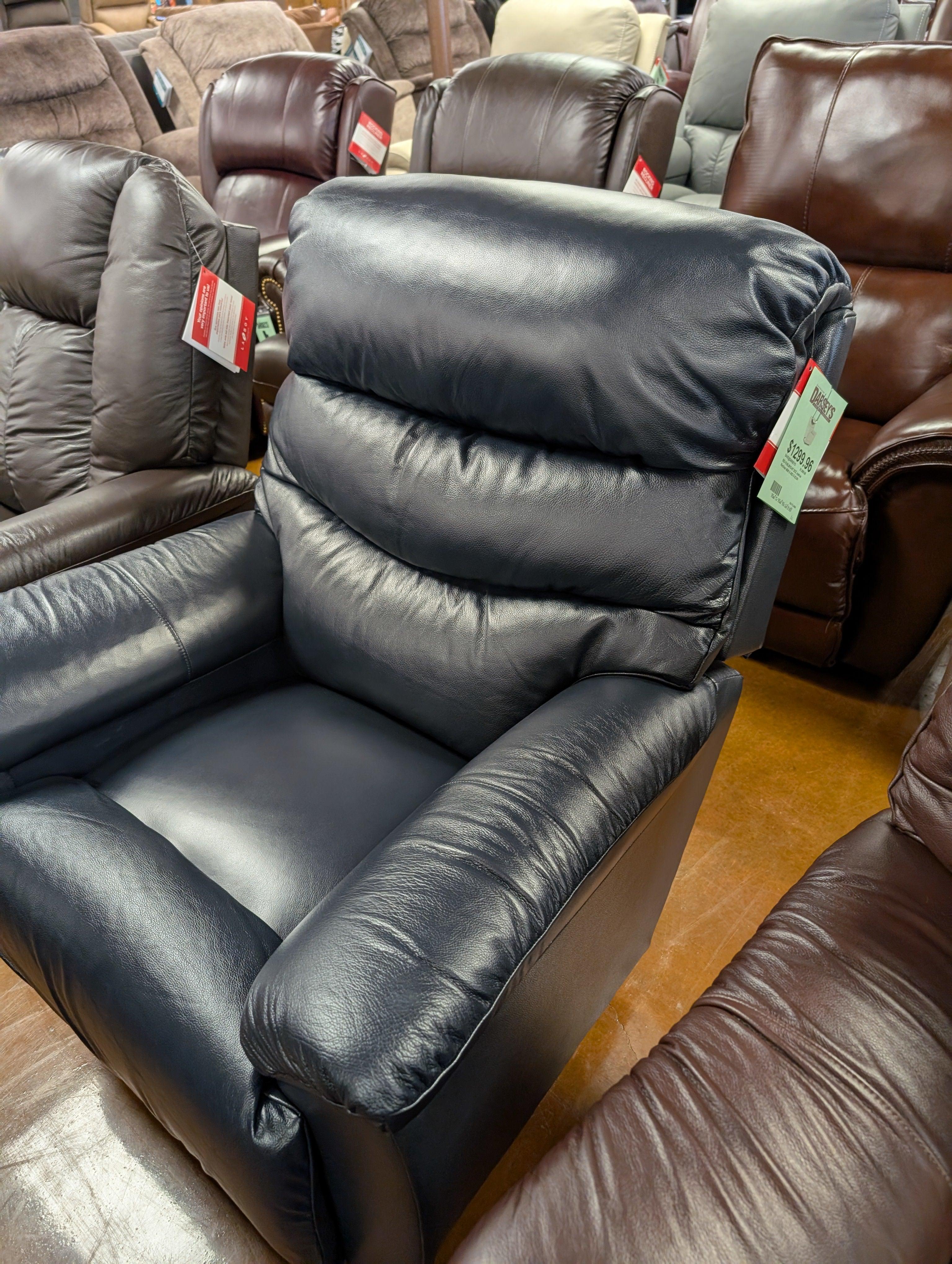 Joshua Recliner 502 10 BL9810 87 - Premium Leather Reclining Chair with Lumbar Support for Living Room, Home Theater, and Office Relaxation