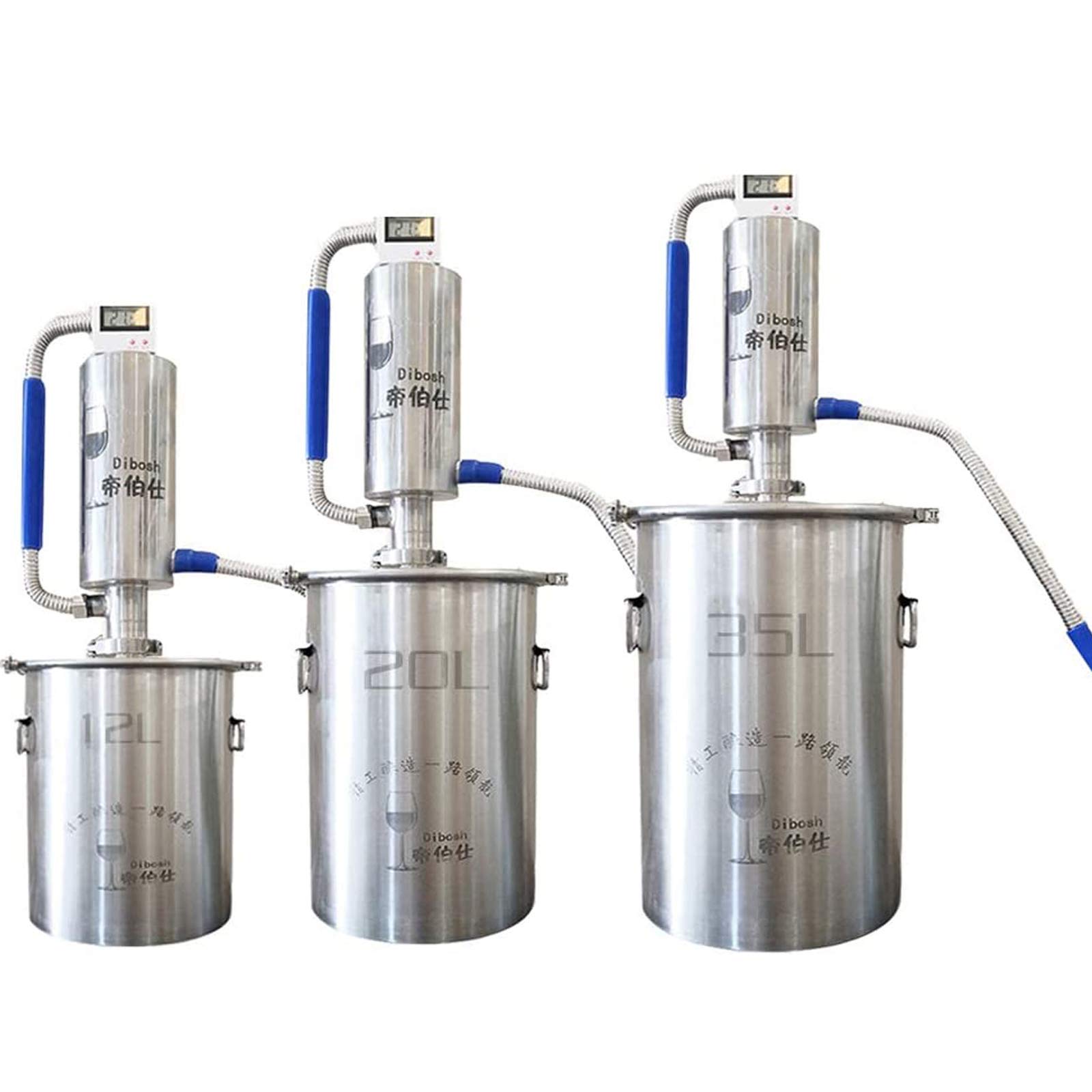 Premium 304 Stainless Steel Alcohol Still Alembic Distiller Kit - 5.2 Gallon/20L Capacity for Whisky, Brandy & Essential Oil Distilling | Home Brewing, Moonshine Making & DIY Liquor Crafting