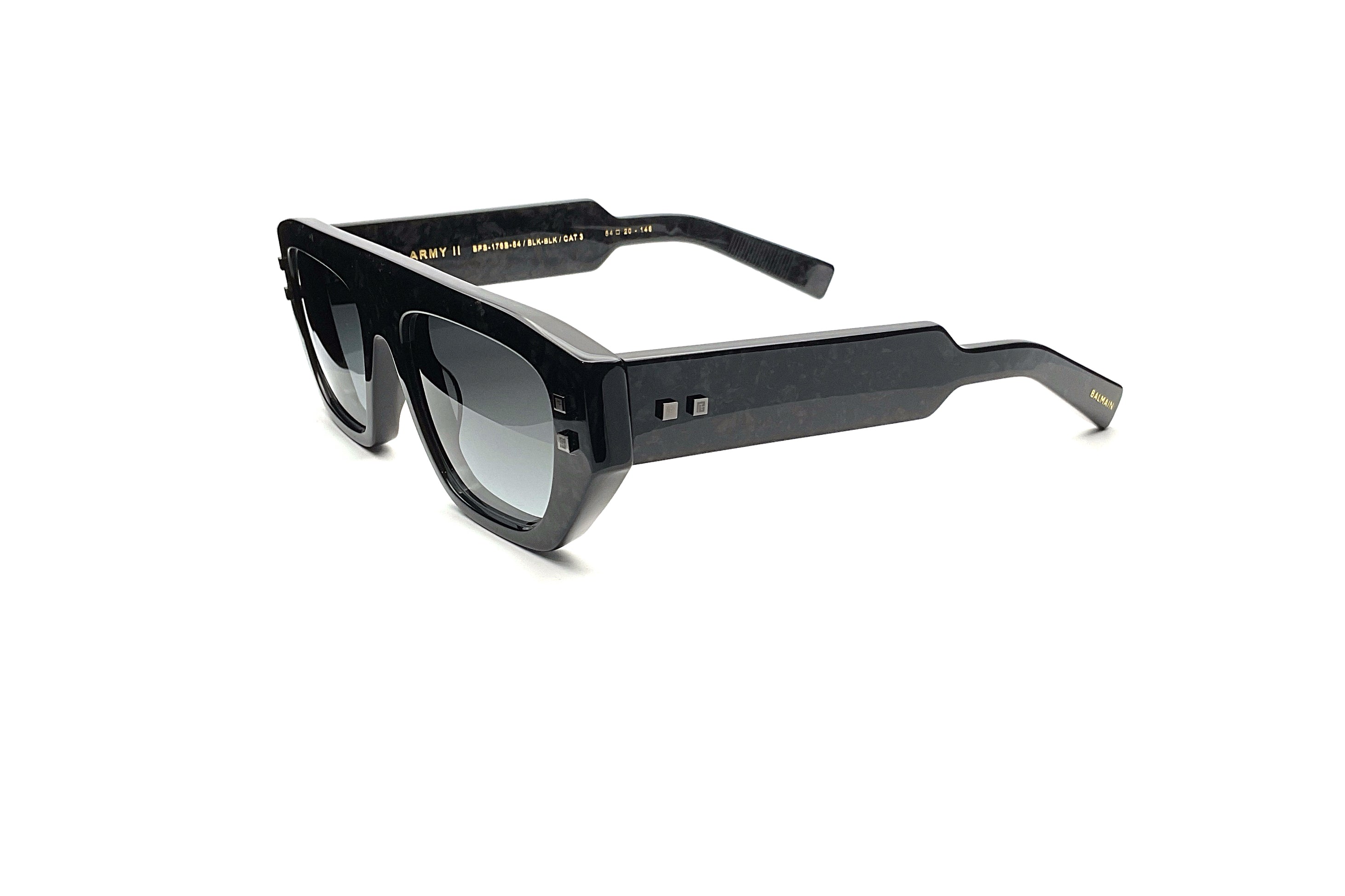 Balmain B Army II Sunglasses - Classic Black Aviator Style for Men & Women | Perfect for Outdoor Activities, Travel, and Fashion Statements